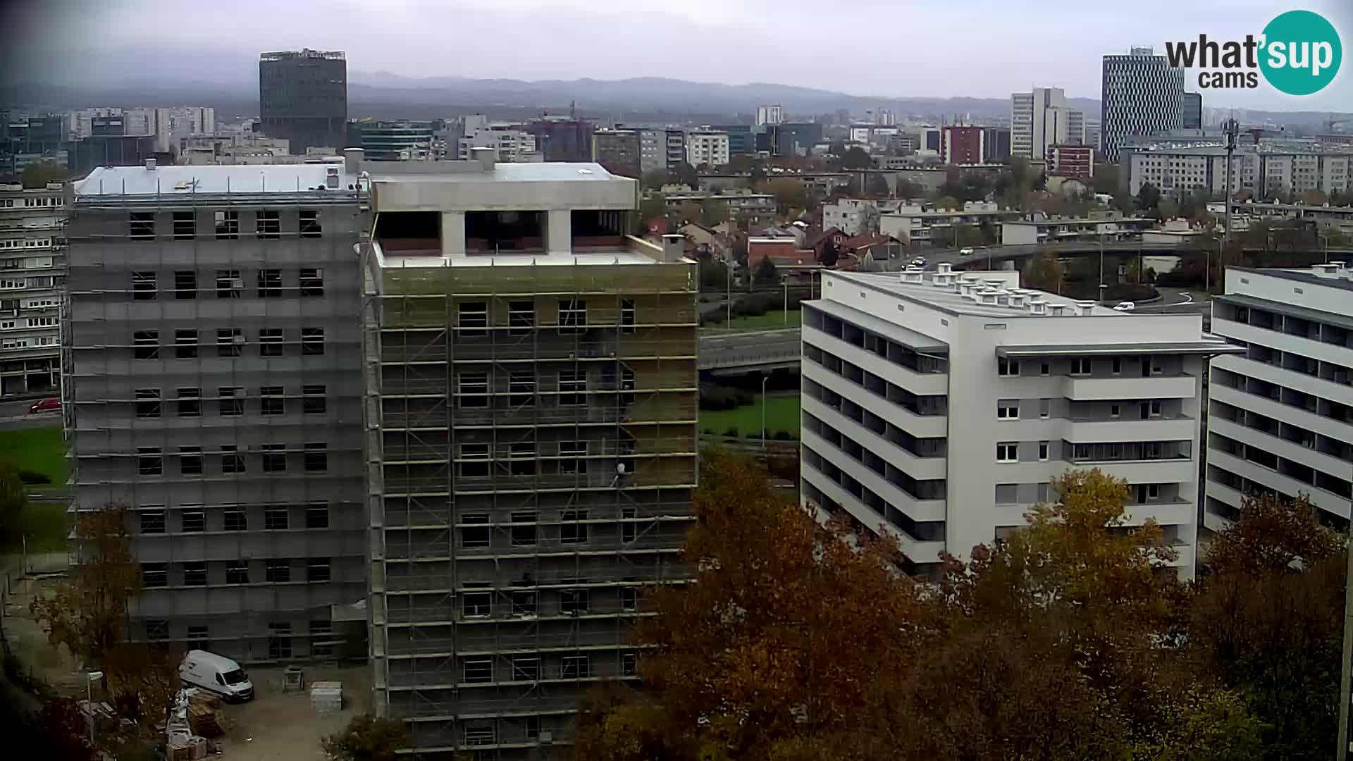 Rotonda en vivo que cruza Slavonska y Marin Držić Avenue en Zagreb webcam