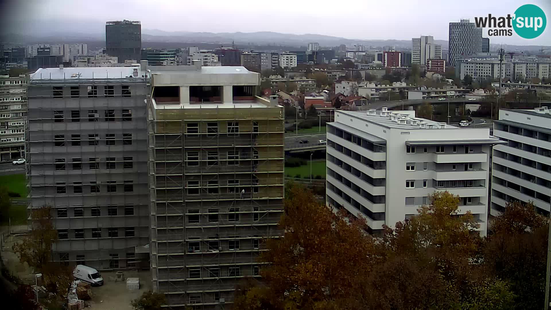 Live-Kreisverkehr Slavonska und Marin Držić Avenue zur Zagreb Webcam