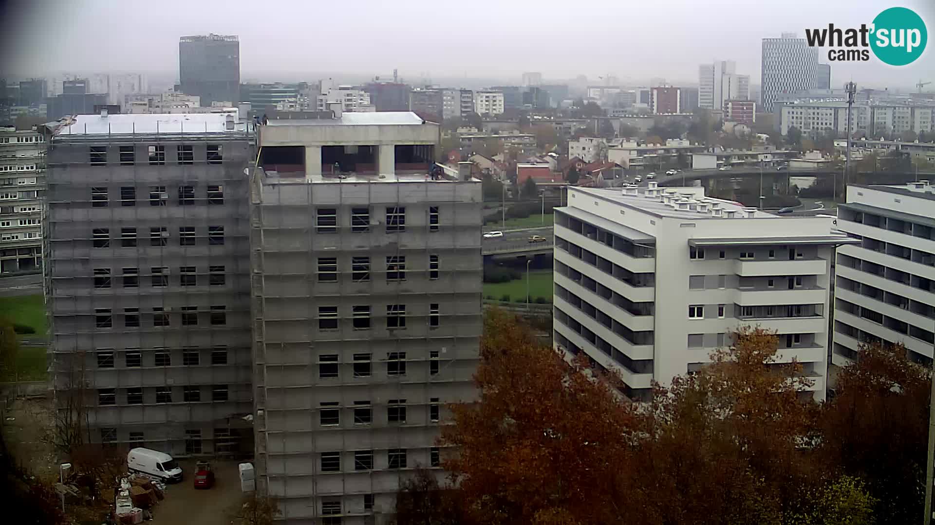 Live-Kreisverkehr Slavonska und Marin Držić Avenue zur Zagreb Webcam