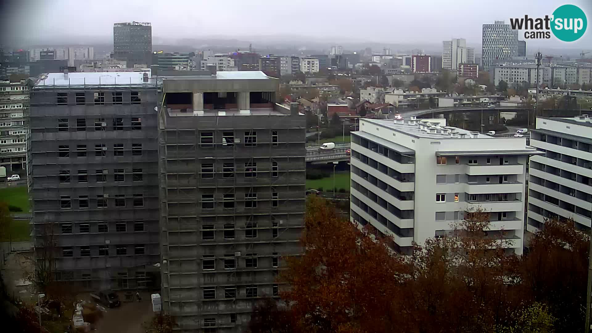 Live-Kreisverkehr Slavonska und Marin Držić Avenue zur Zagreb Webcam