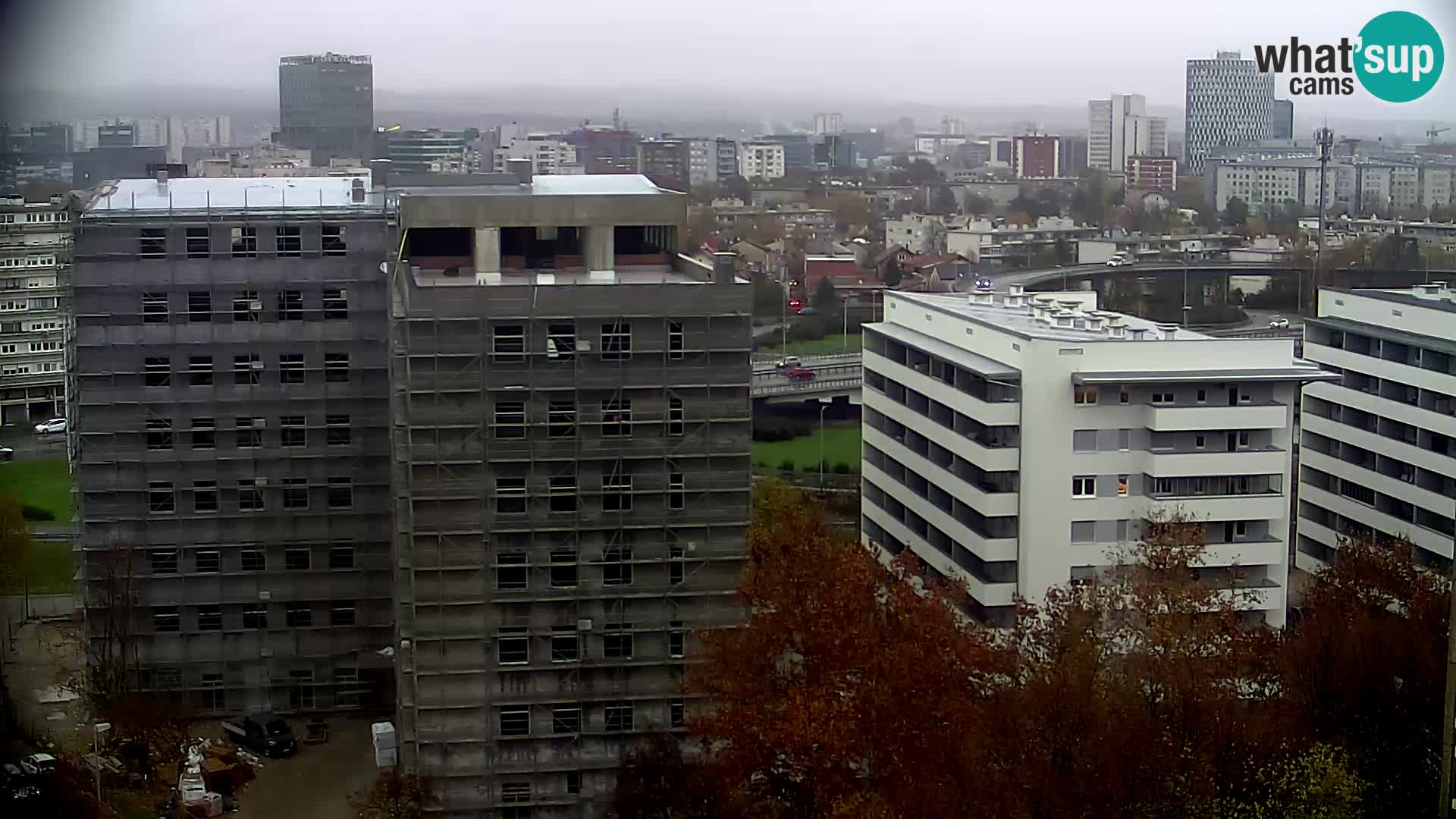 Live-Kreisverkehr Slavonska und Marin Držić Avenue zur Zagreb Webcam