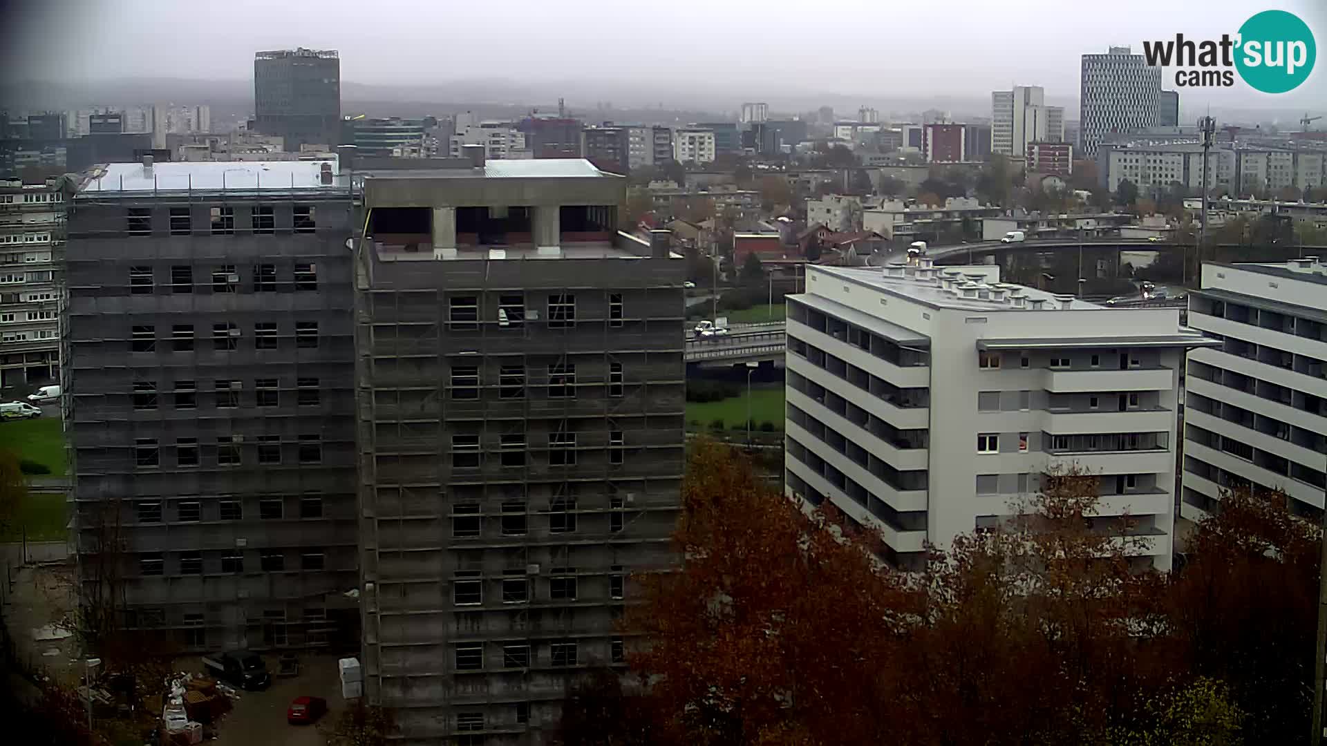 Live-Kreisverkehr Slavonska und Marin Držić Avenue zur Zagreb Webcam