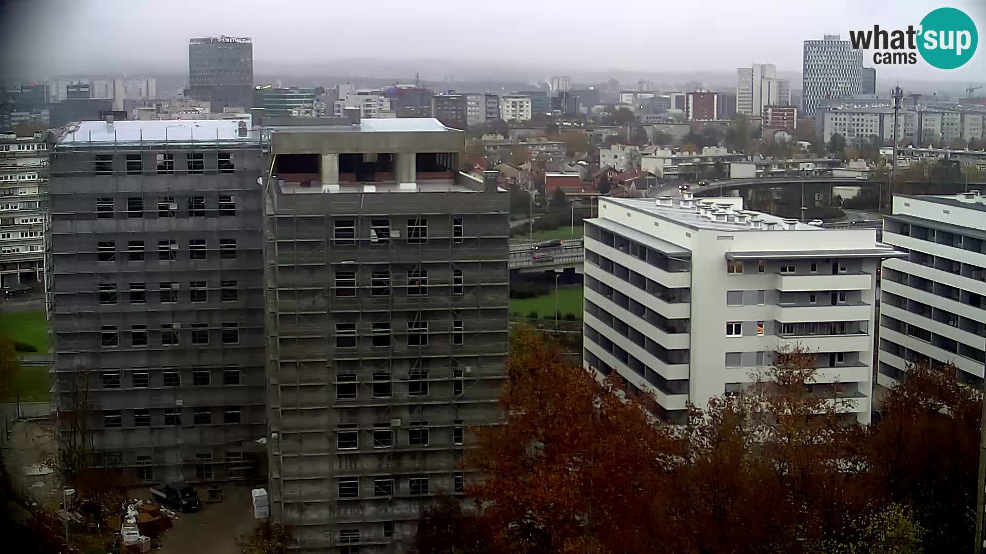 Live-Kreisverkehr Slavonska und Marin Držić Avenue zur Zagreb Webcam