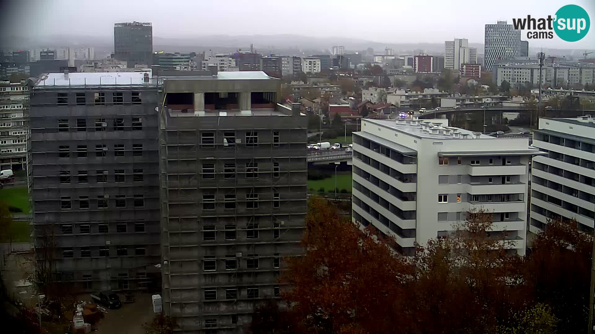 Live-Kreisverkehr Slavonska und Marin Držić Avenue zur Zagreb Webcam