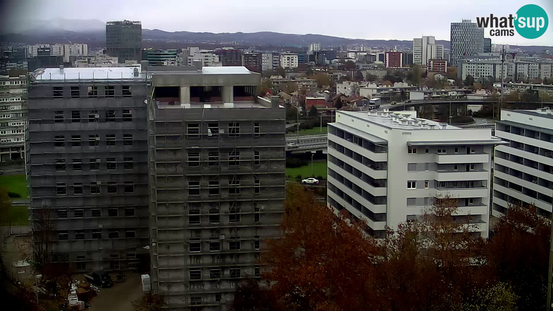 Live-Kreisverkehr Slavonska und Marin Držić Avenue zur Zagreb Webcam