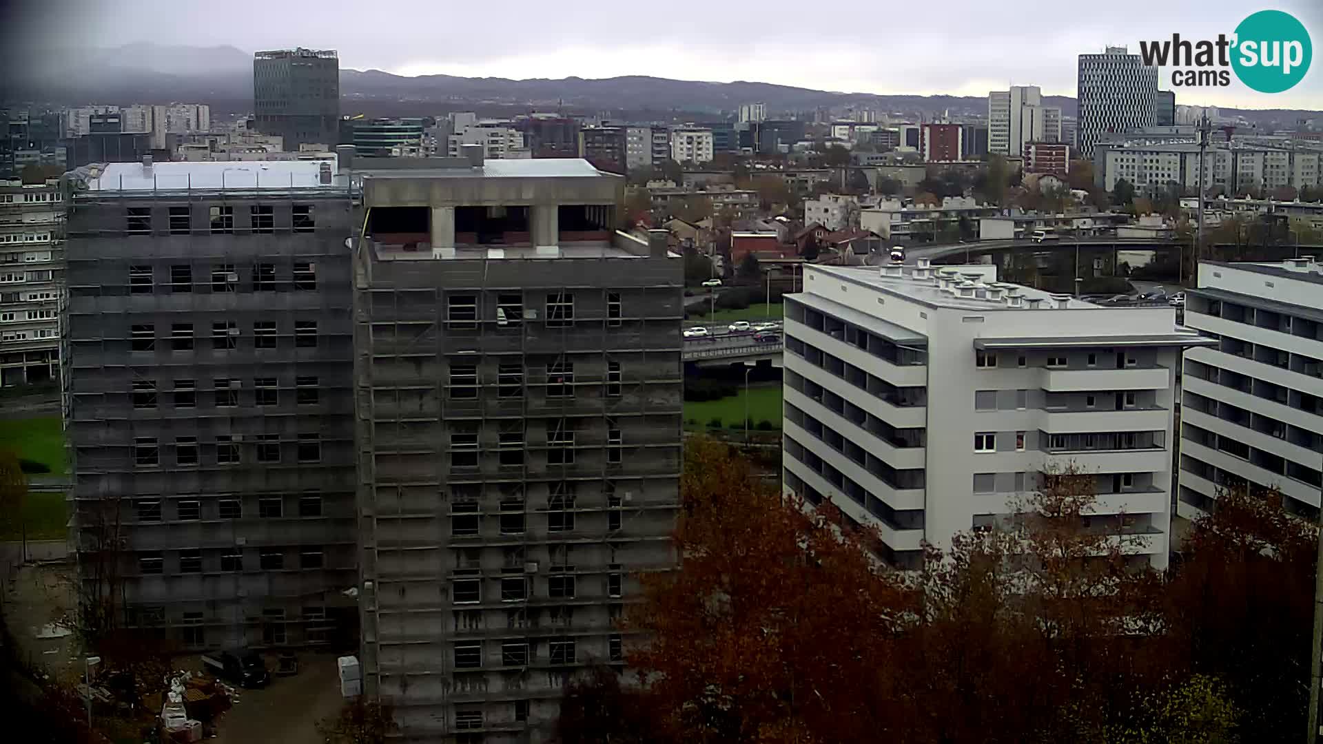 Live-Kreisverkehr Slavonska und Marin Držić Avenue zur Zagreb Webcam