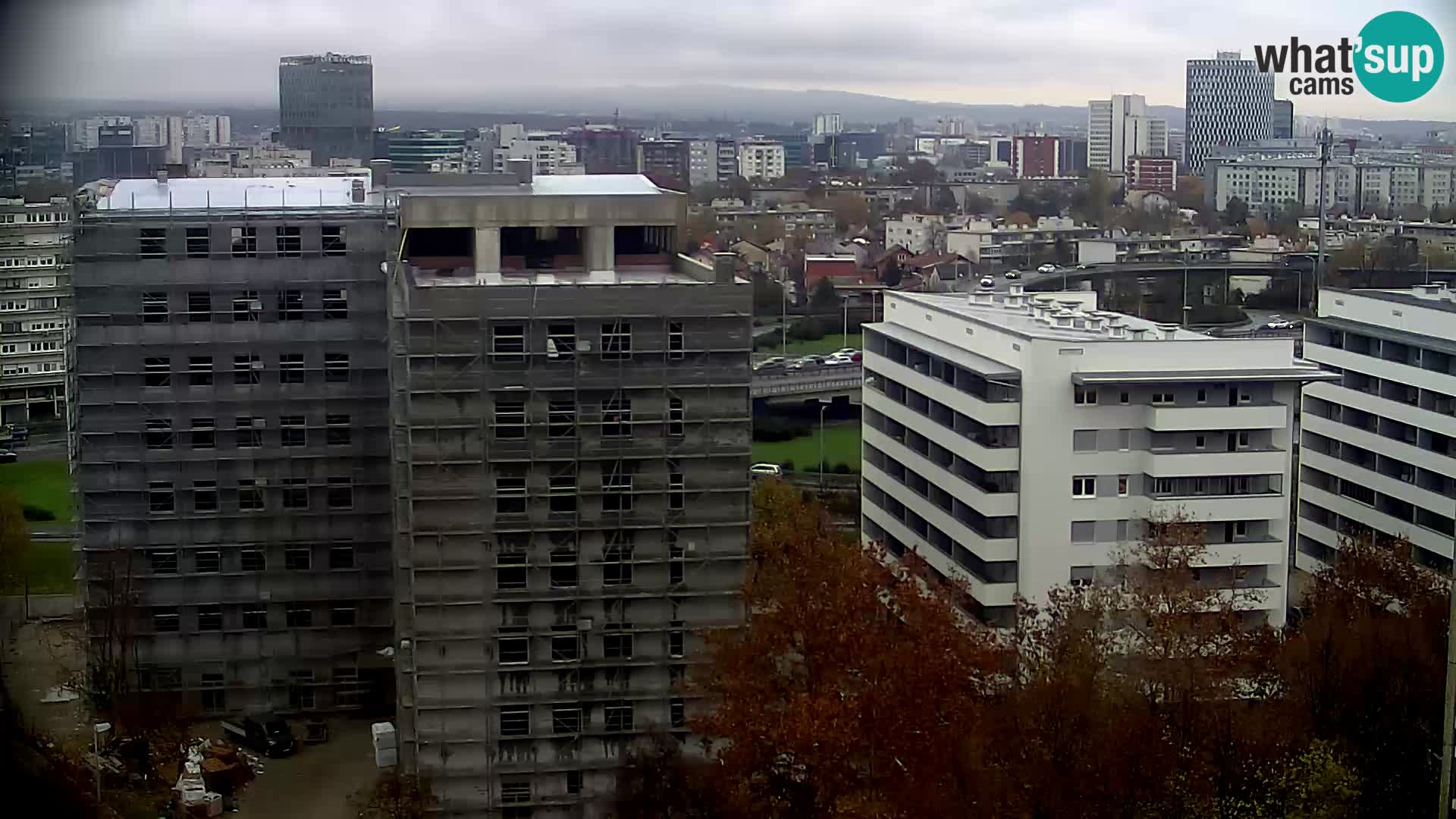 Live-Kreisverkehr Slavonska und Marin Držić Avenue zur Zagreb Webcam