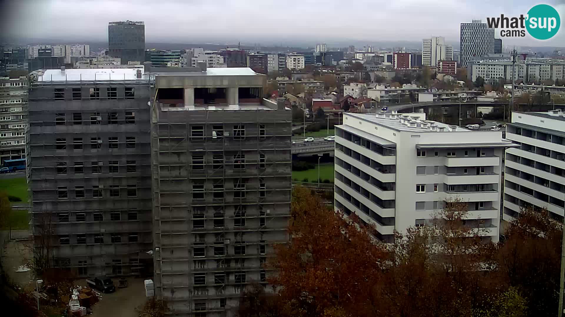 Live-Kreisverkehr Slavonska und Marin Držić Avenue zur Zagreb Webcam