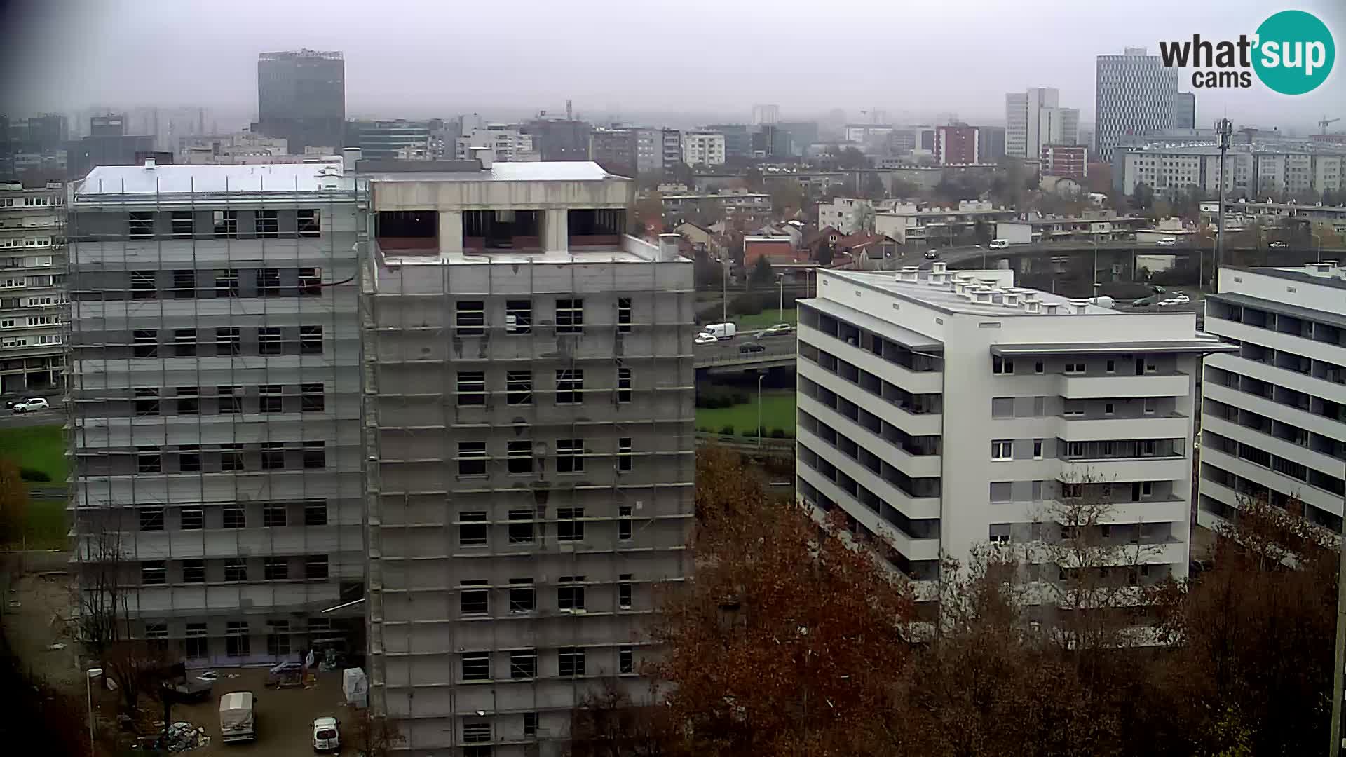 Rotonda en vivo que cruza Slavonska y Marin Držić Avenue en Zagreb webcam