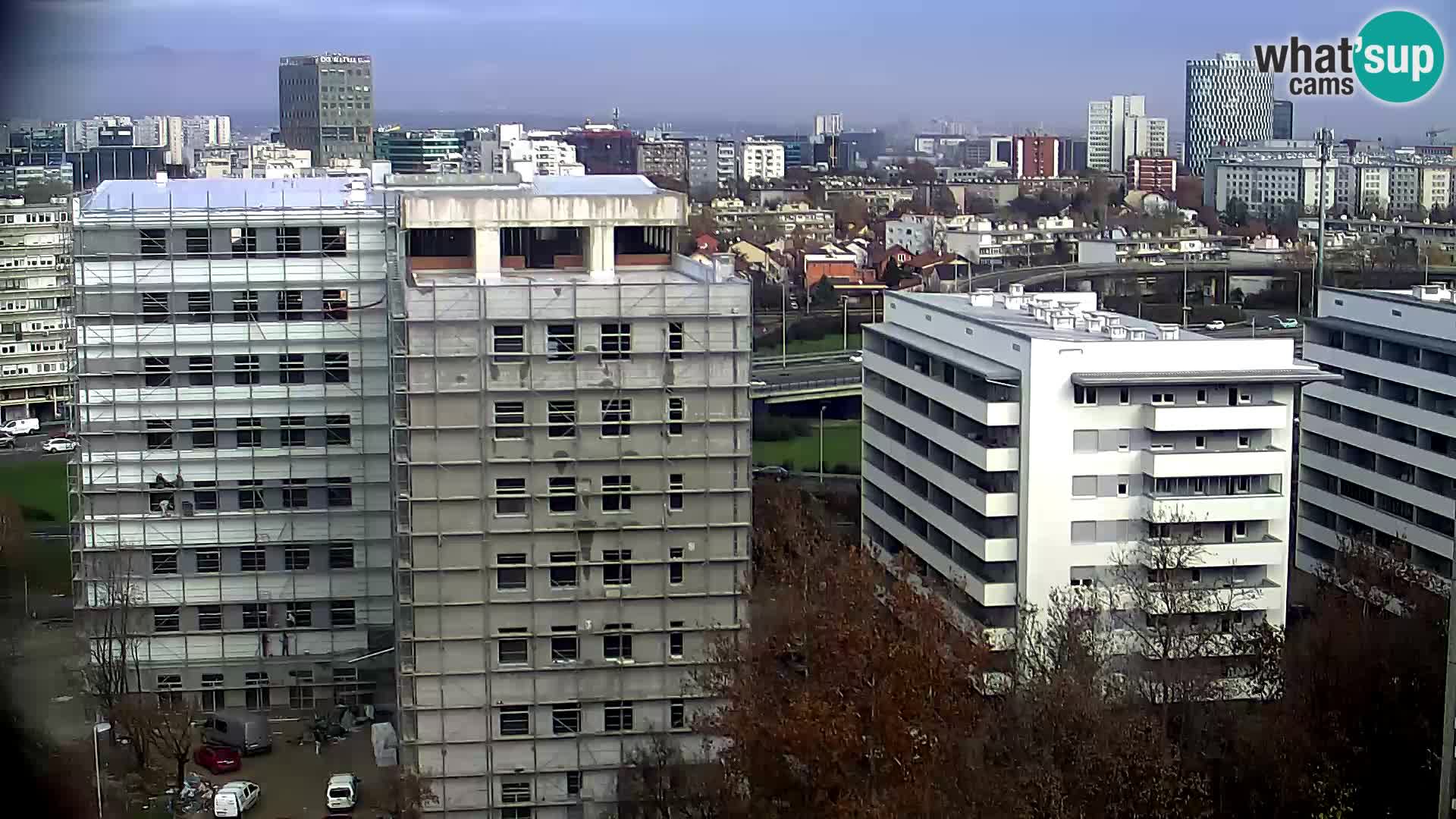 Live-Kreisverkehr Slavonska und Marin Držić Avenue zur Zagreb Webcam