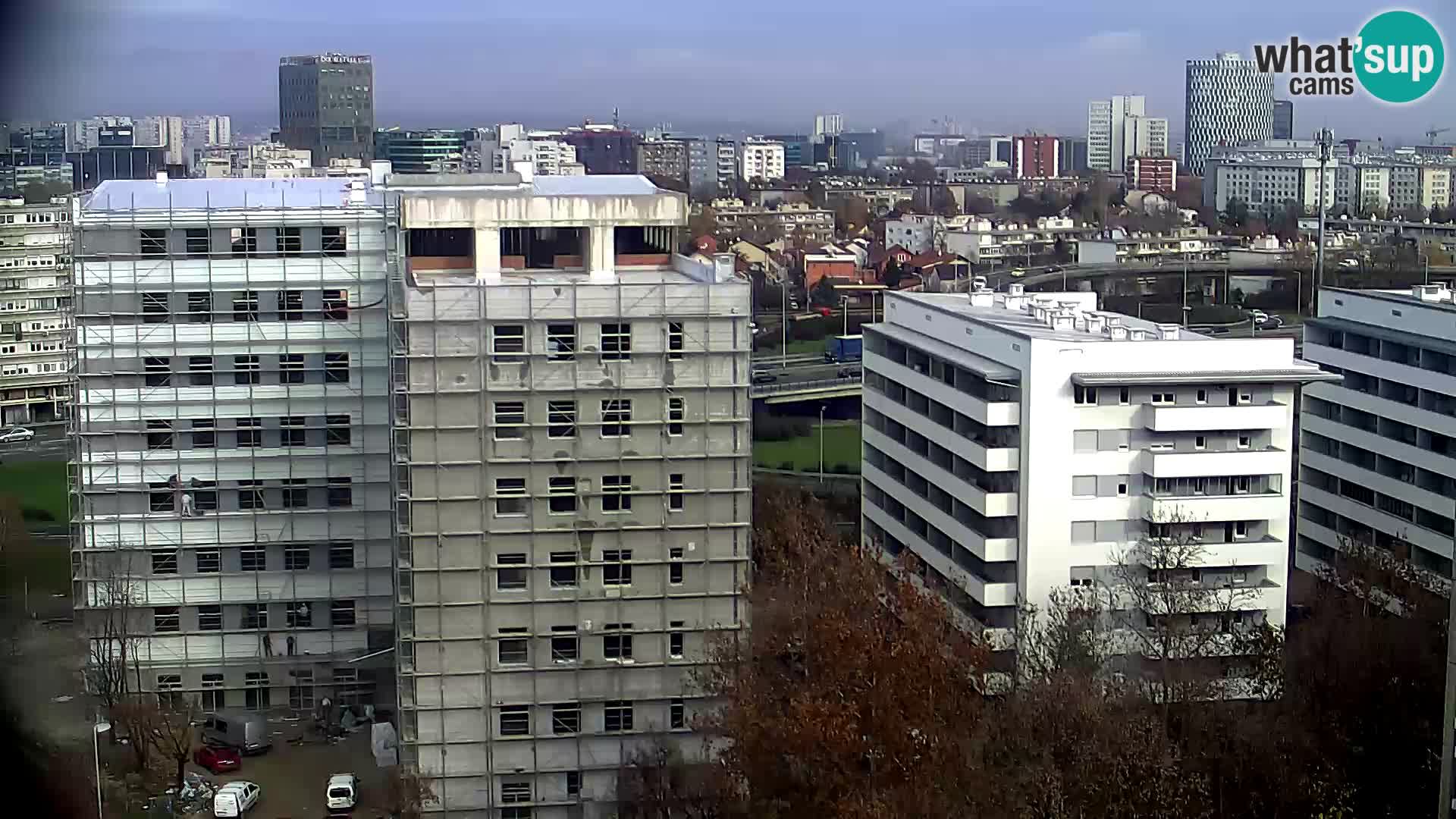 Live-Kreisverkehr Slavonska und Marin Držić Avenue zur Zagreb Webcam