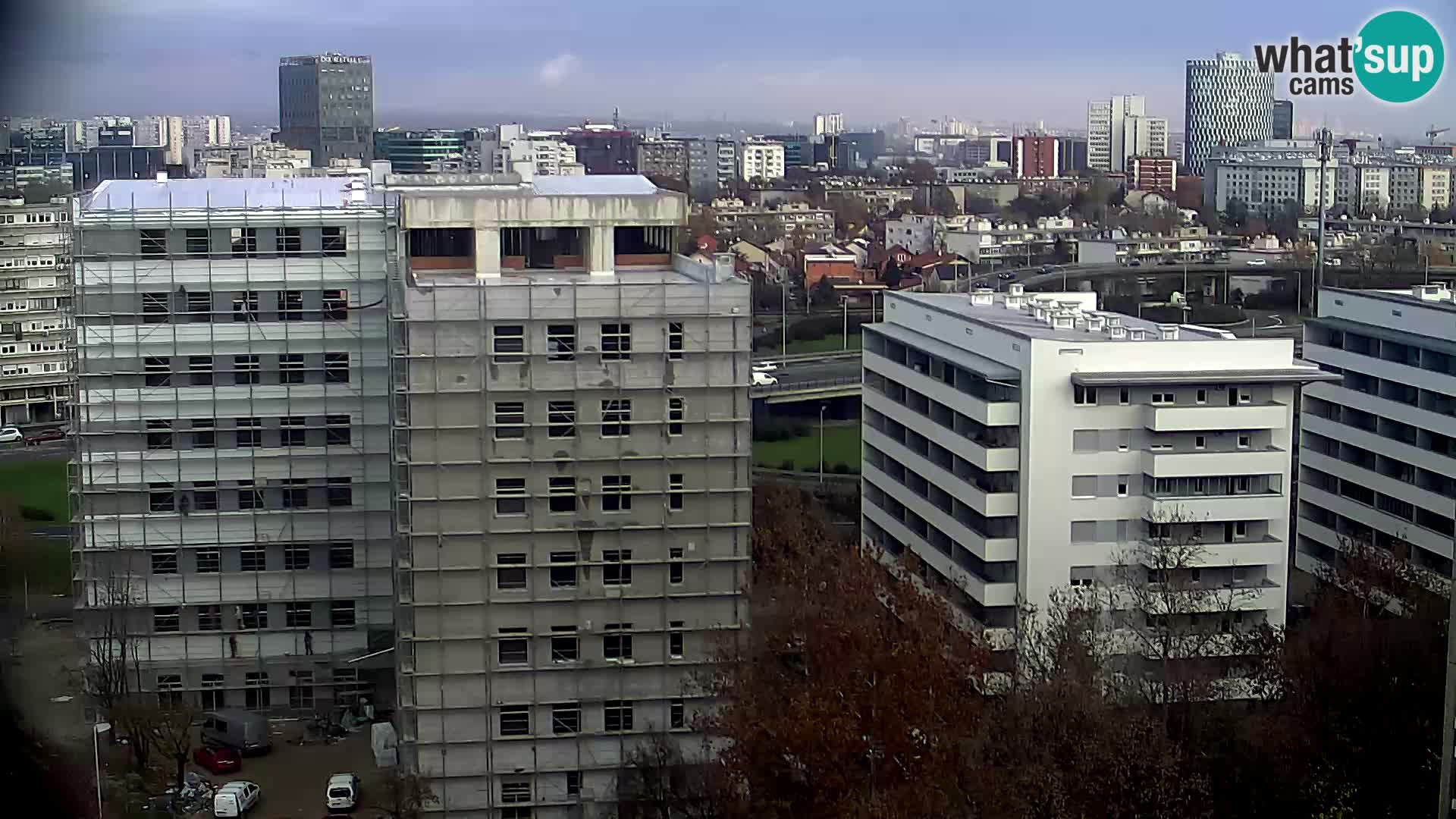 Live-Kreisverkehr Slavonska und Marin Držić Avenue zur Zagreb Webcam