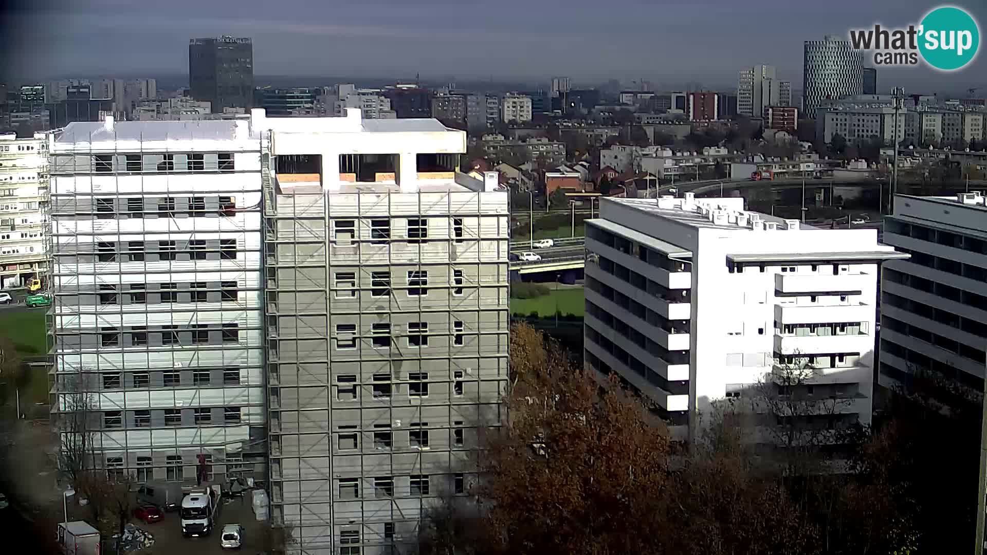 Live-Kreisverkehr Slavonska und Marin Držić Avenue zur Zagreb Webcam