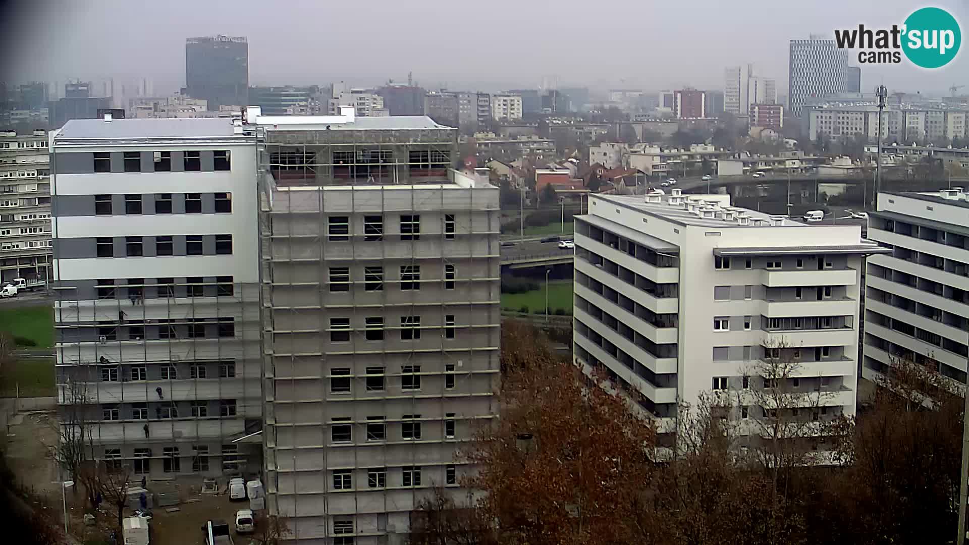 Live-Kreisverkehr Slavonska und Marin Držić Avenue zur Zagreb Webcam