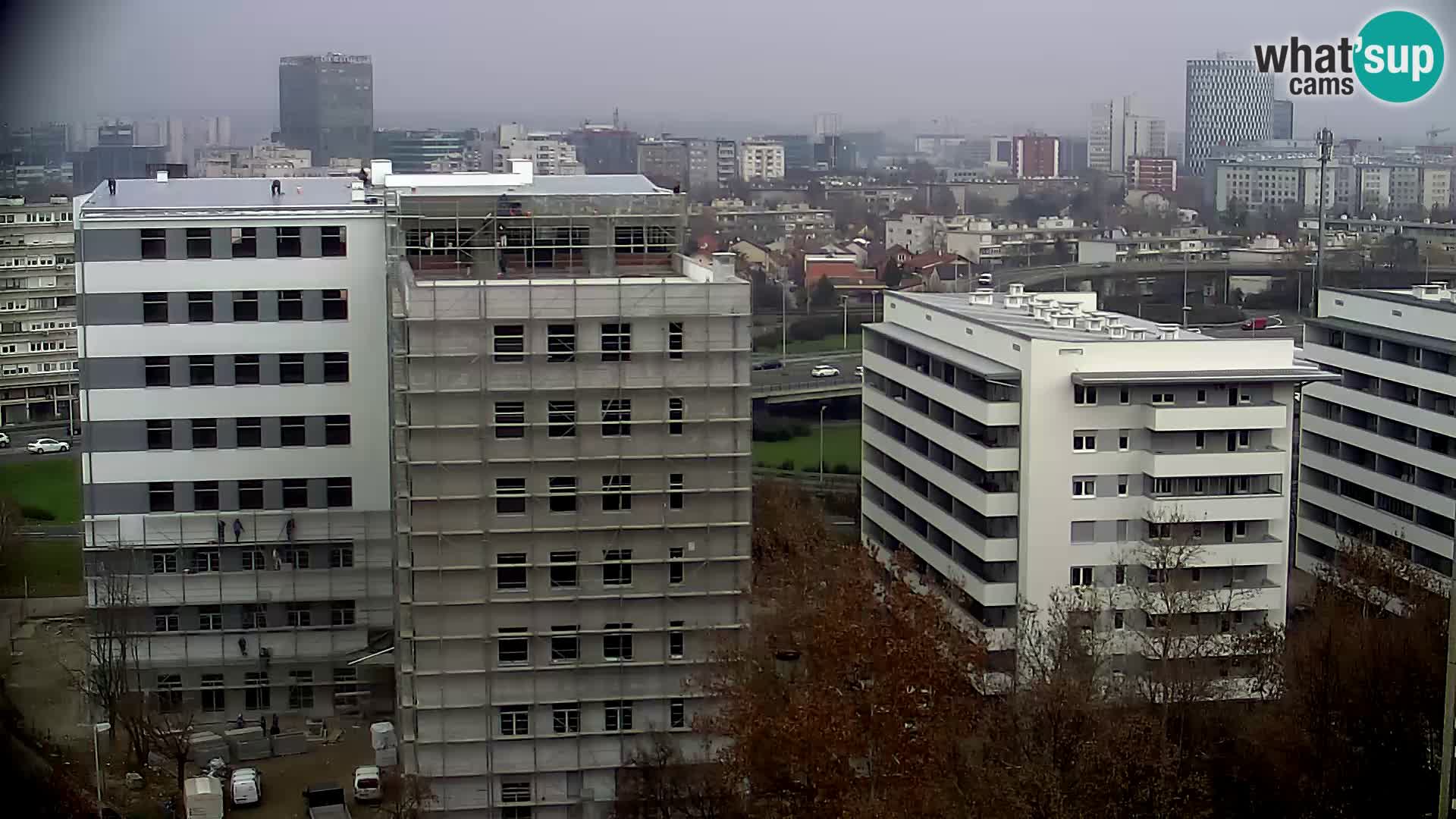 Live-Kreisverkehr Slavonska und Marin Držić Avenue zur Zagreb Webcam