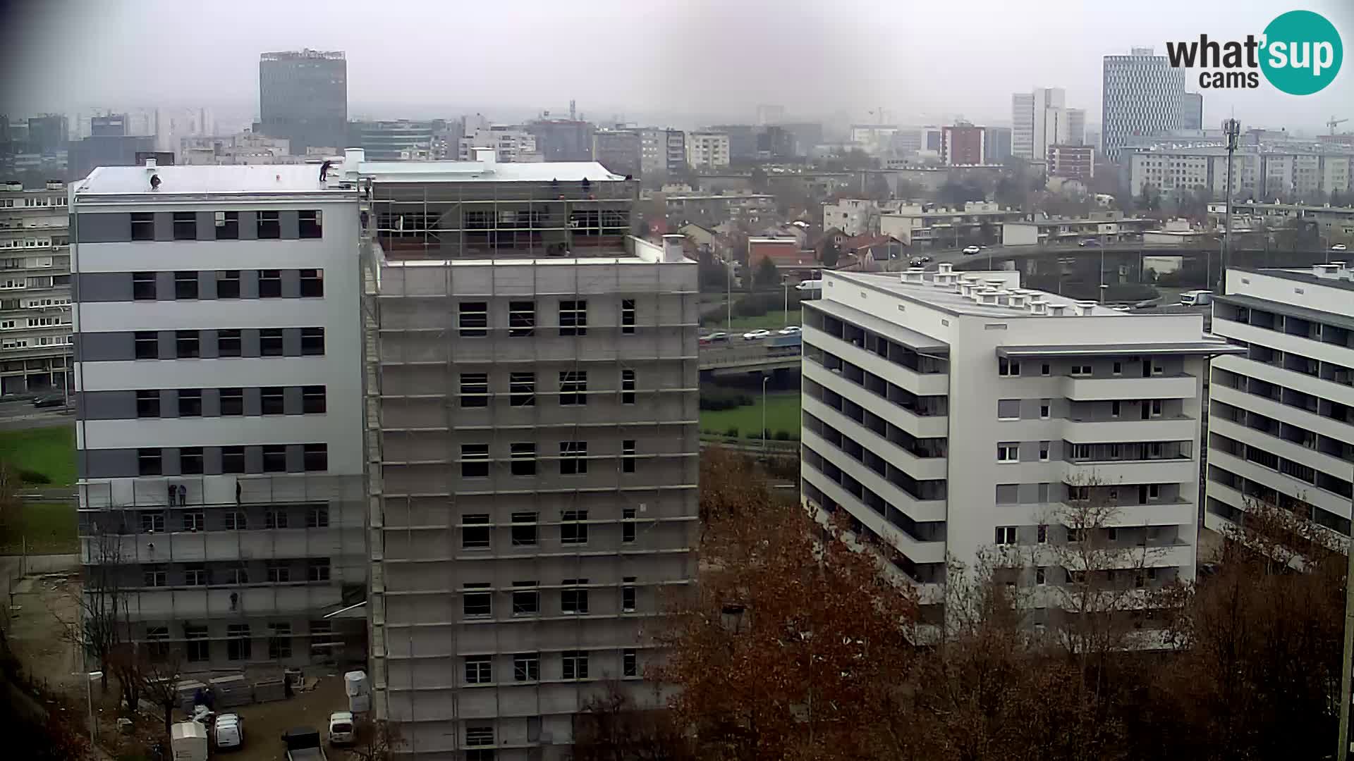 Live-Kreisverkehr Slavonska und Marin Držić Avenue zur Zagreb Webcam