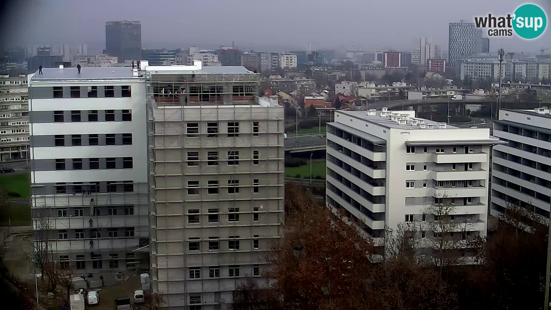 Live-Kreisverkehr Slavonska und Marin Držić Avenue zur Zagreb Webcam