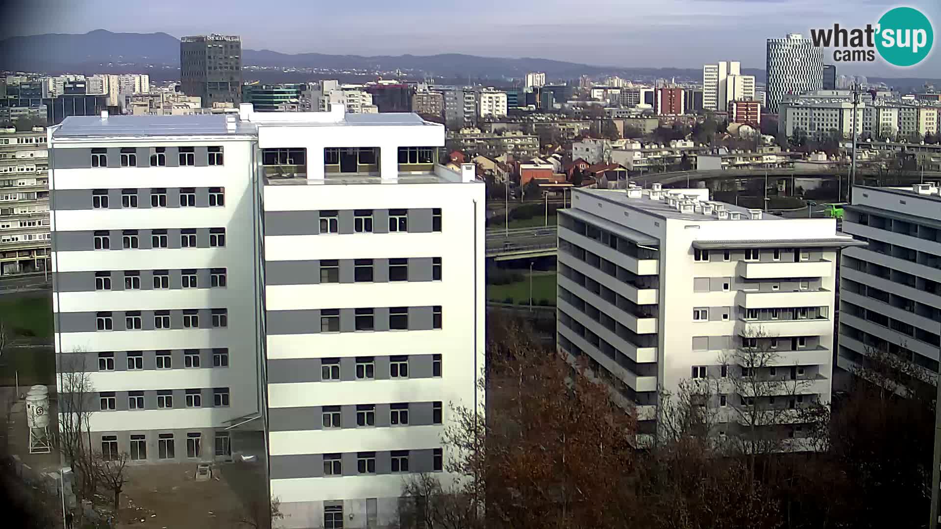 Live-Kreisverkehr Slavonska und Marin Držić Avenue zur Zagreb Webcam