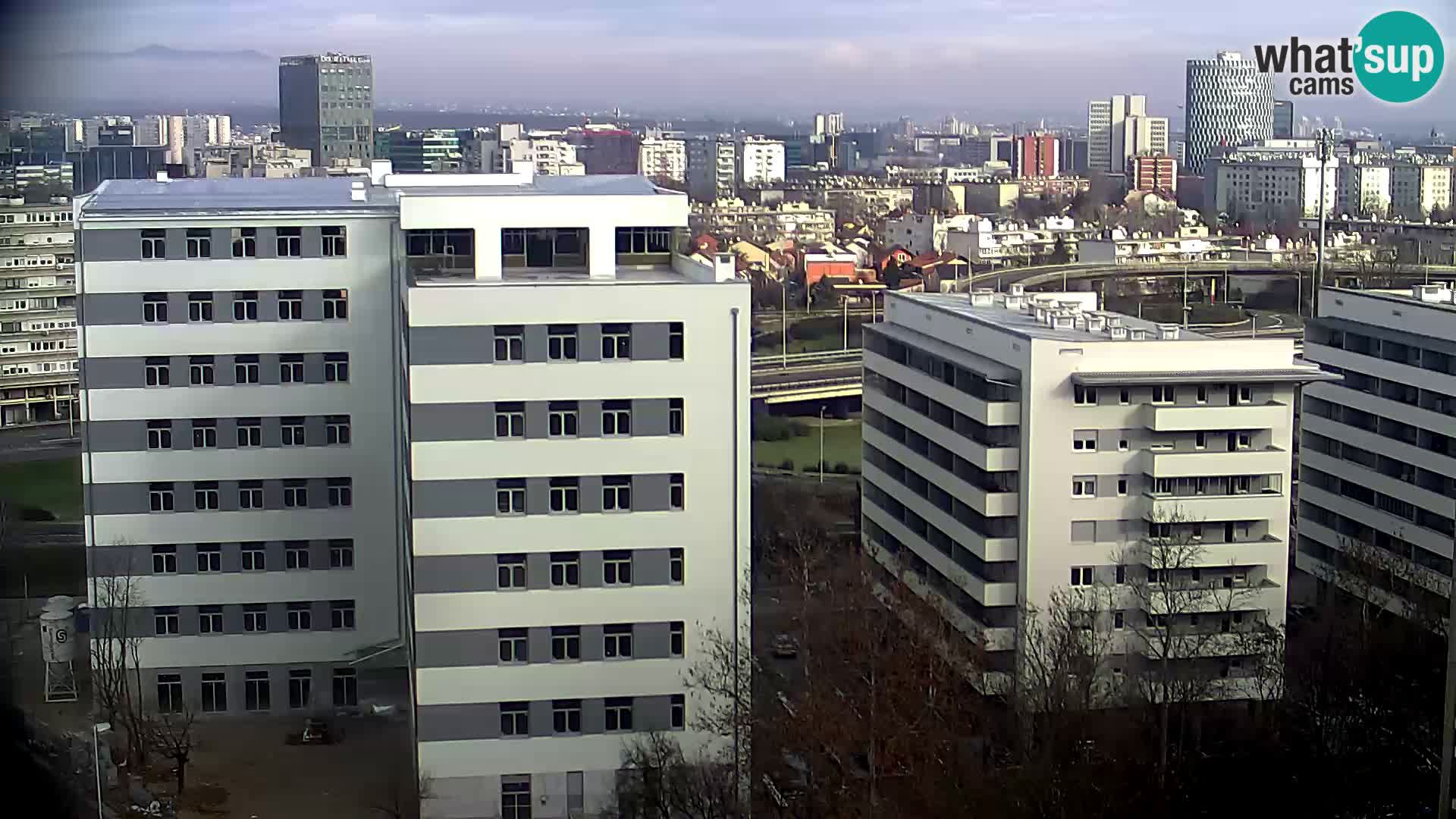 Live-Kreisverkehr Slavonska und Marin Držić Avenue zur Zagreb Webcam