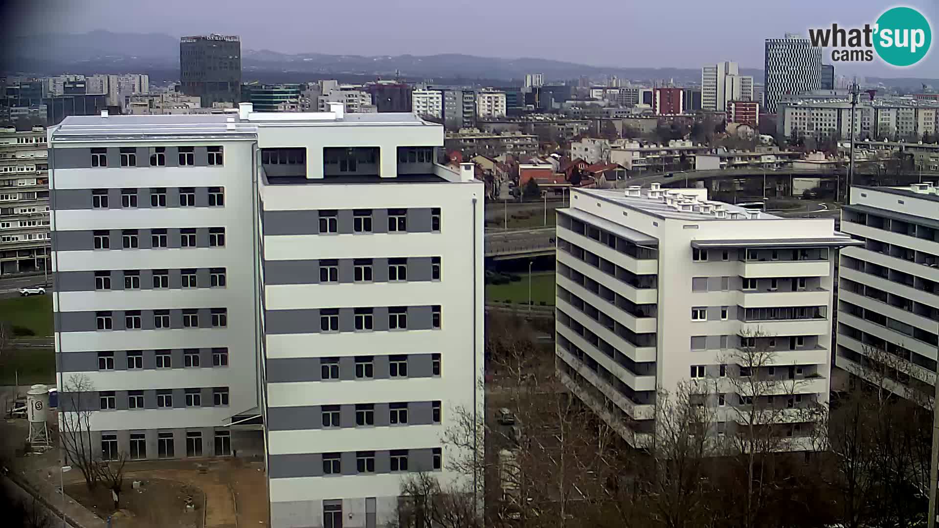 Rotonda en vivo que cruza Slavonska y Marin Držić Avenue en Zagreb webcam