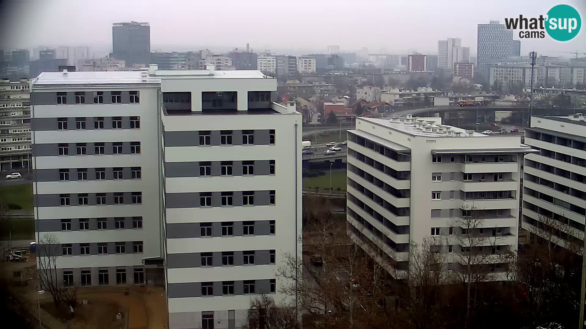 Rond-point en direct traversant les avenues Slavonska et Marin Držić à Zagreb webcam