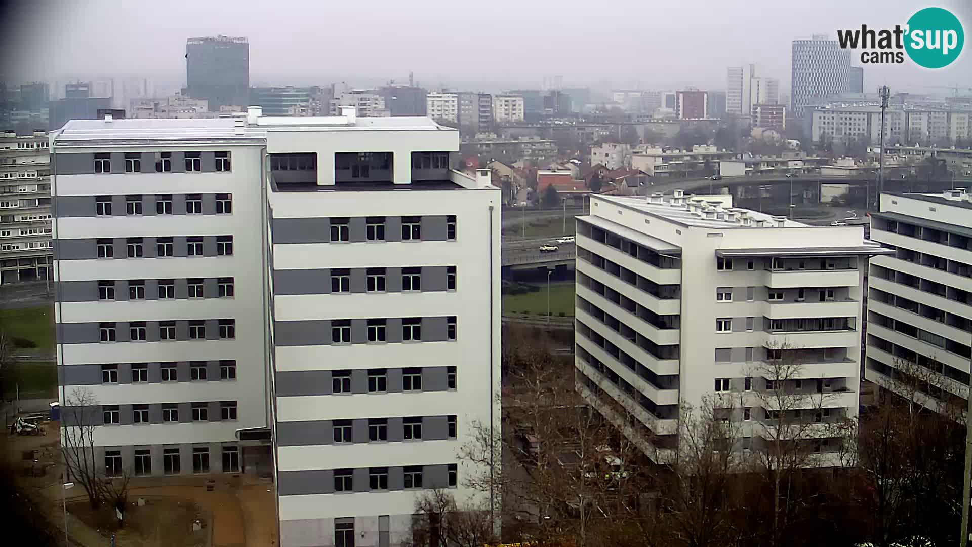 Live-Kreisverkehr Slavonska und Marin Držić Avenue zur Zagreb Webcam