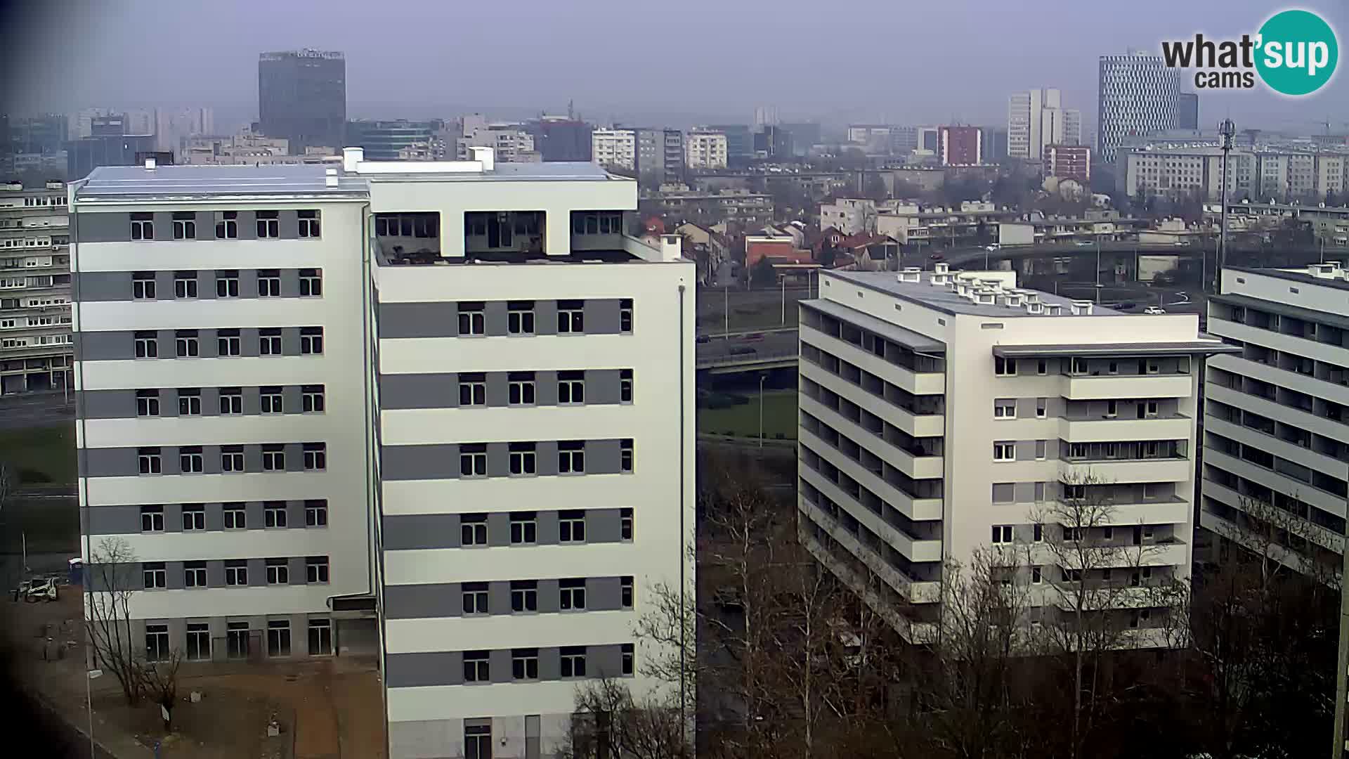 Rond-point en direct traversant les avenues Slavonska et Marin Držić à Zagreb webcam