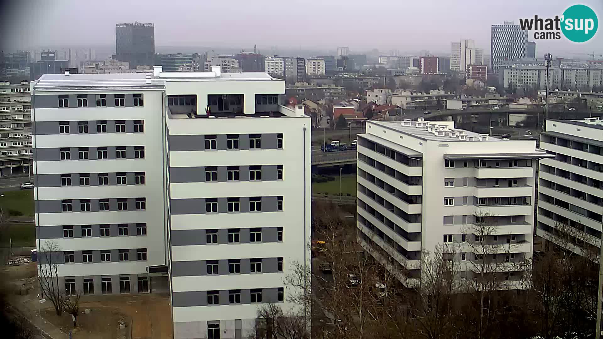 Live-Kreisverkehr Slavonska und Marin Držić Avenue zur Zagreb Webcam