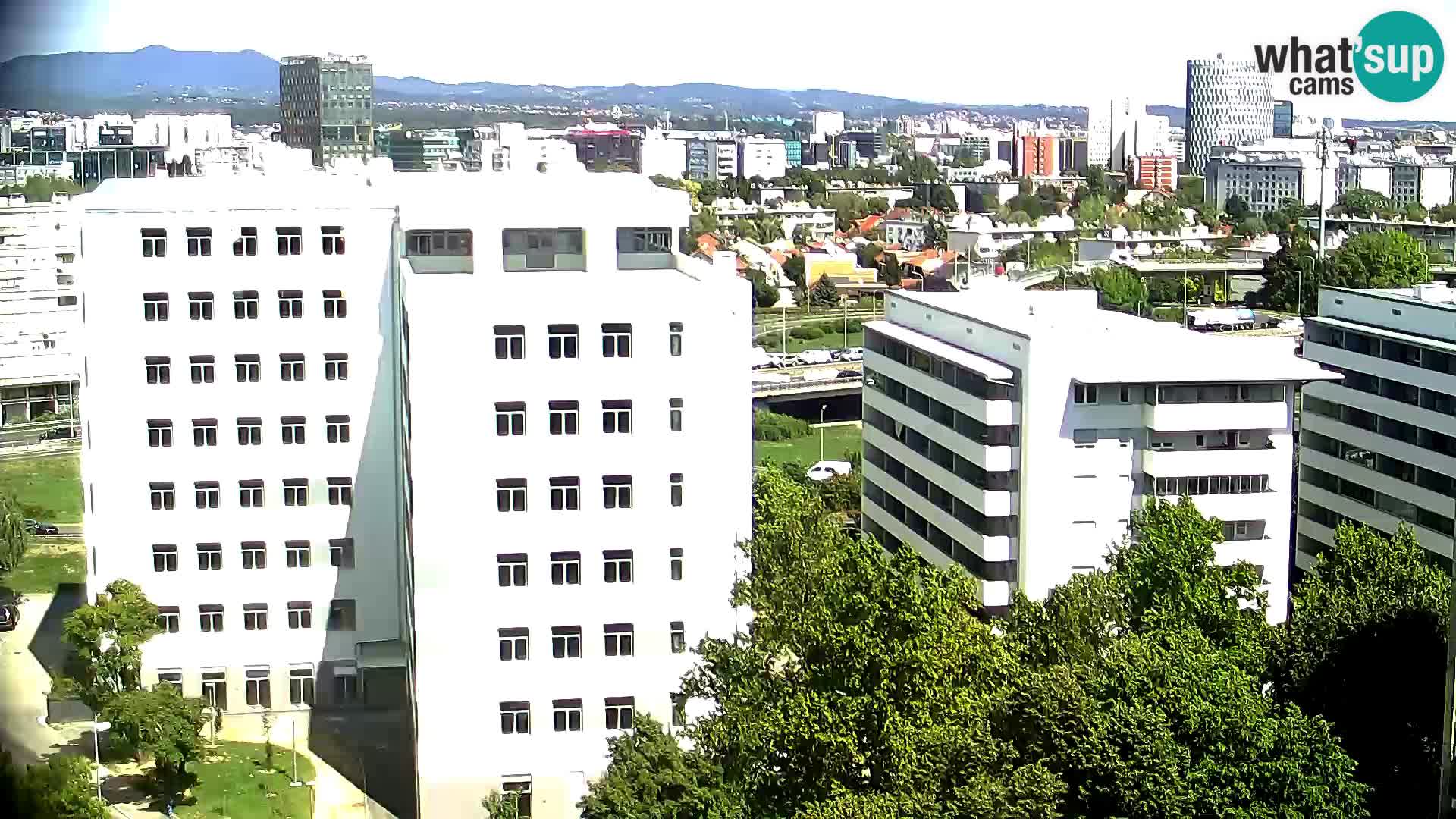 Rotonda en vivo que cruza Slavonska y Marin Držić Avenue en Zagreb webcam