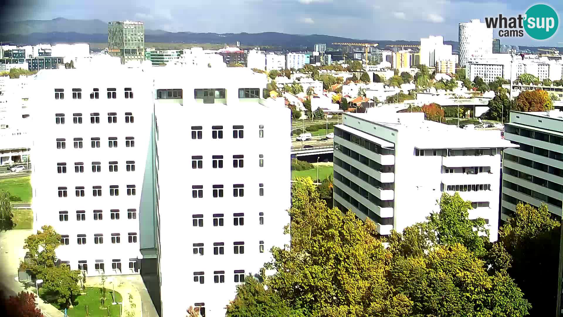 Rotonda en vivo que cruza Slavonska y Marin Držić Avenue en Zagreb webcam