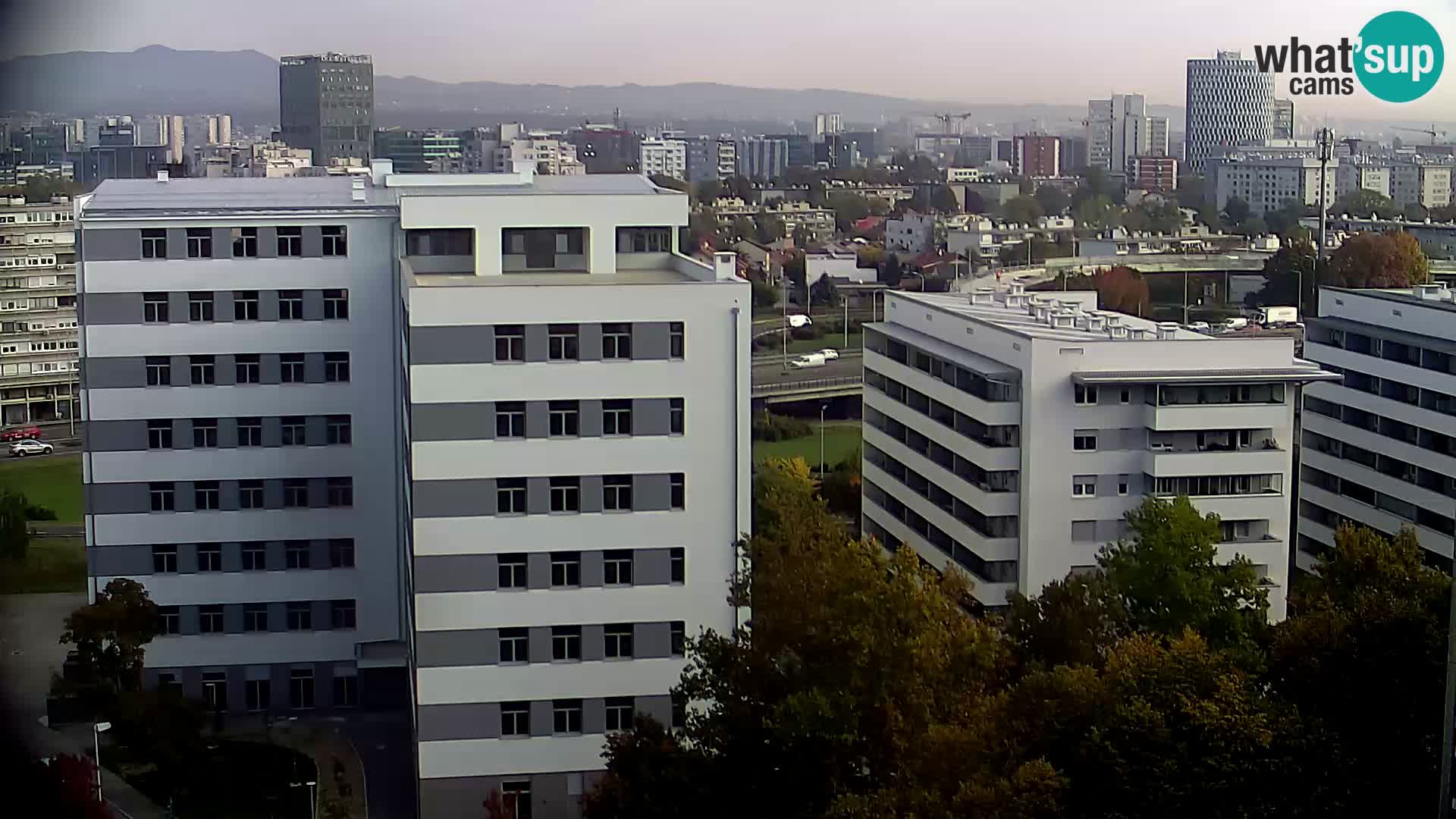 Rotonda en vivo que cruza Slavonska y Marin Držić Avenue en Zagreb webcam
