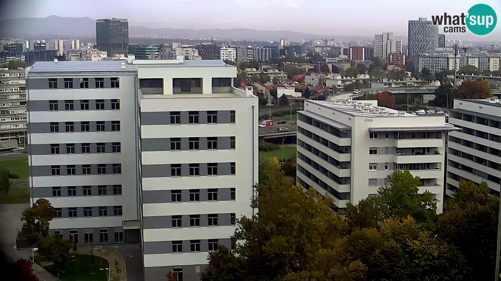 Rotonda en vivo que cruza Slavonska y Marin Držić Avenue en Zagreb webcam