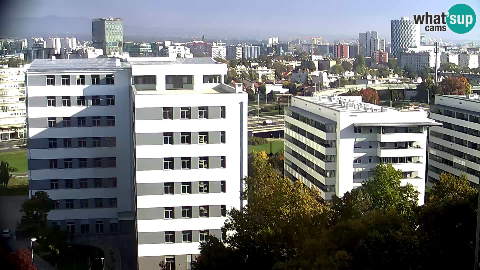 Rotonda en vivo que cruza Slavonska y Marin Držić Avenue en Zagreb webcam