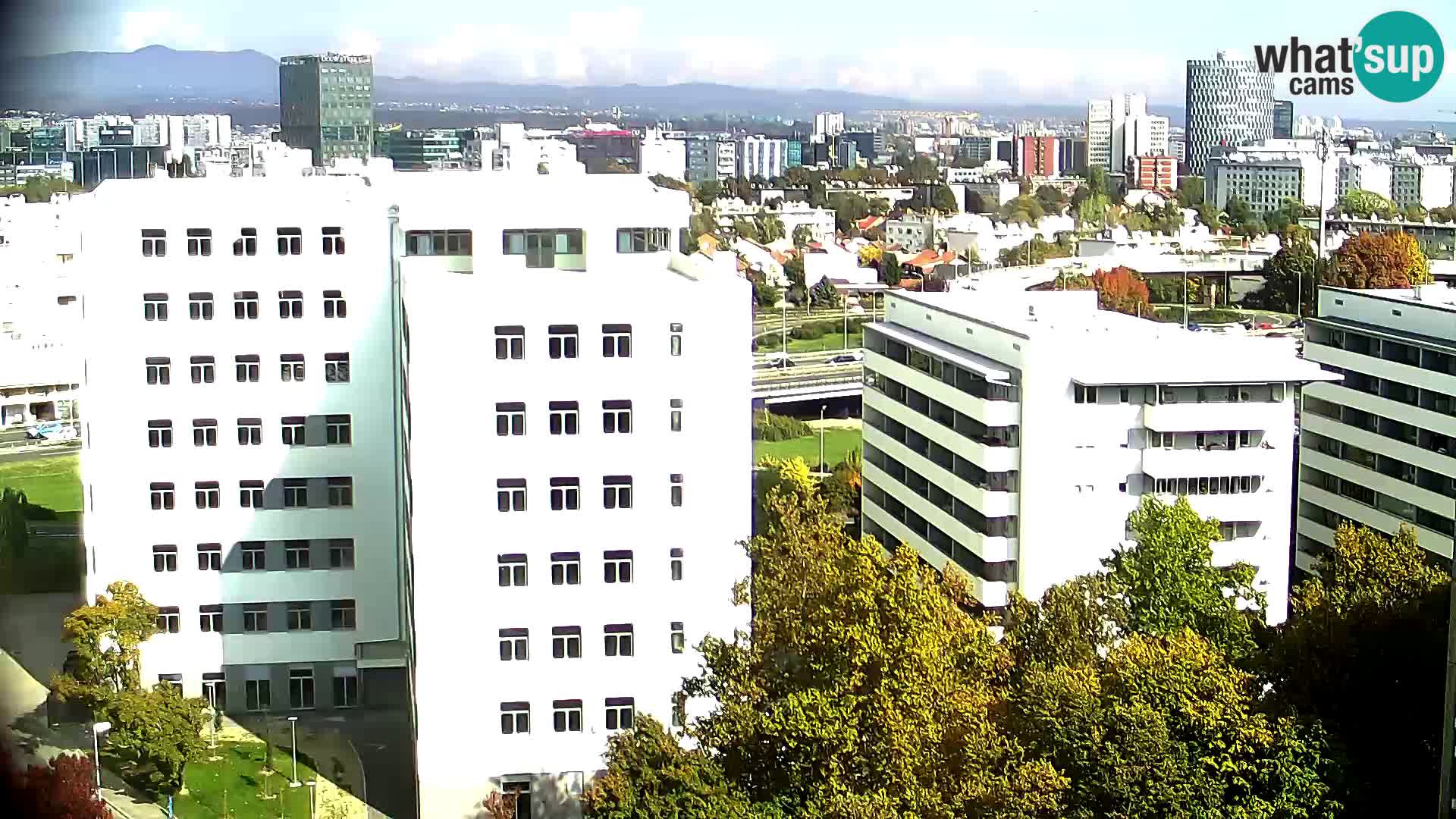 Rotonda en vivo que cruza Slavonska y Marin Držić Avenue en Zagreb webcam