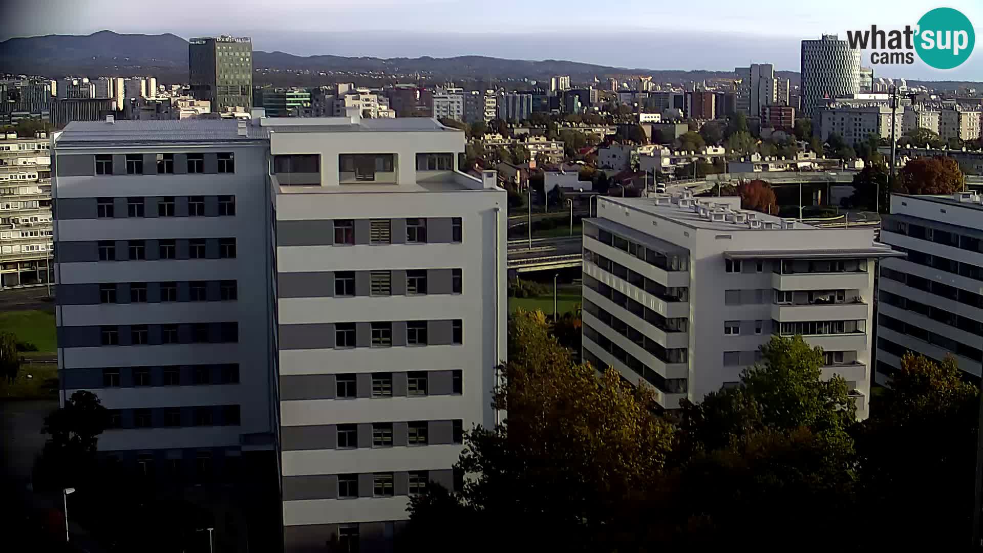 Rotonda en vivo que cruza Slavonska y Marin Držić Avenue en Zagreb webcam
