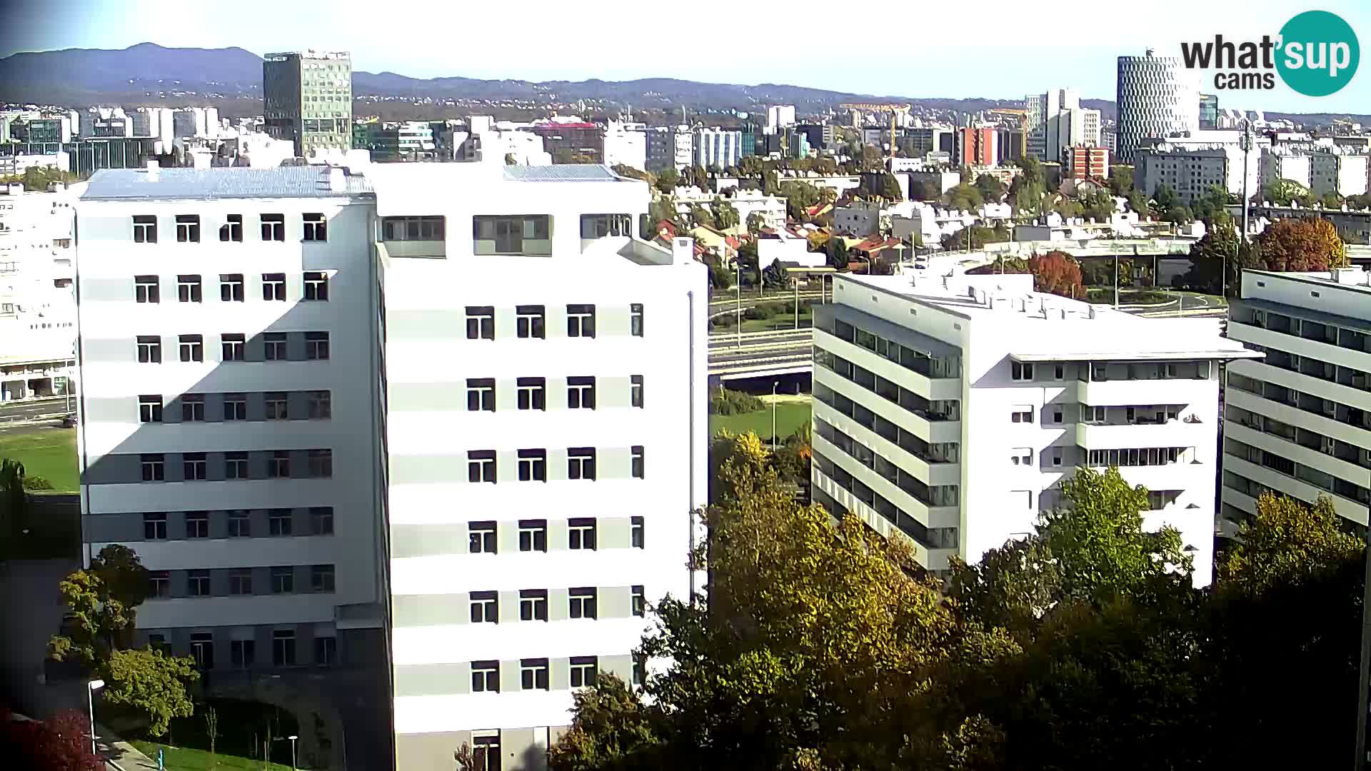 Rotonda en vivo que cruza Slavonska y Marin Držić Avenue en Zagreb webcam