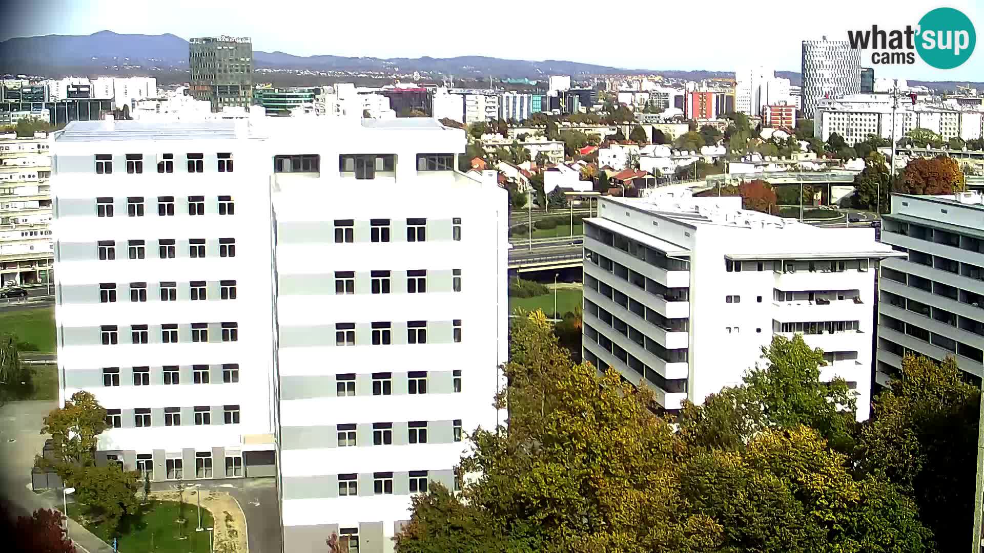 Rotonda en vivo que cruza Slavonska y Marin Držić Avenue en Zagreb webcam