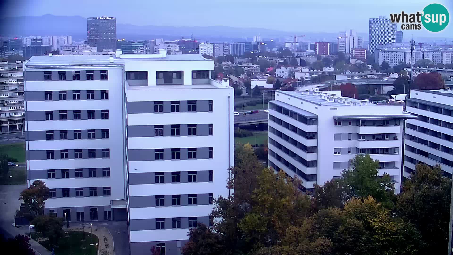 Rond-point en direct traversant les avenues Slavonska et Marin Držić à Zagreb webcam