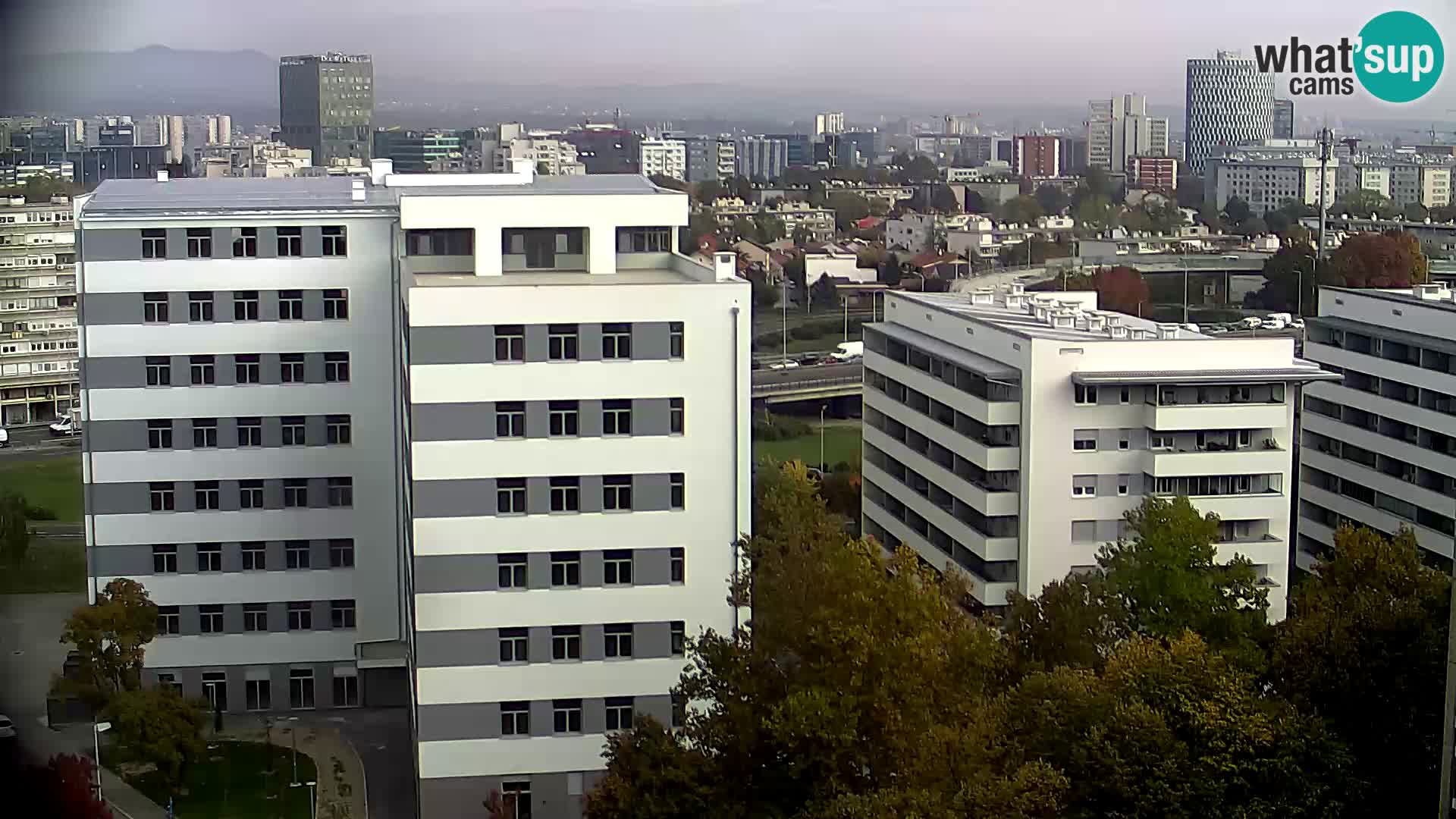 Rotonda en vivo que cruza Slavonska y Marin Držić Avenue en Zagreb webcam