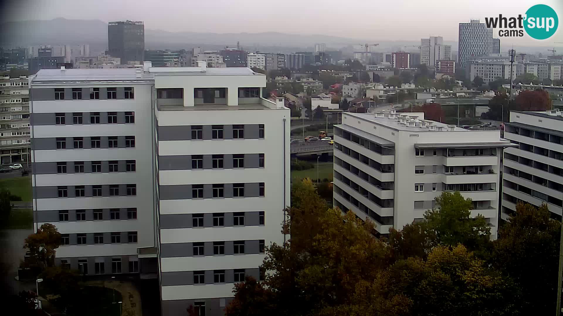 Rotonda en vivo que cruza Slavonska y Marin Držić Avenue en Zagreb webcam
