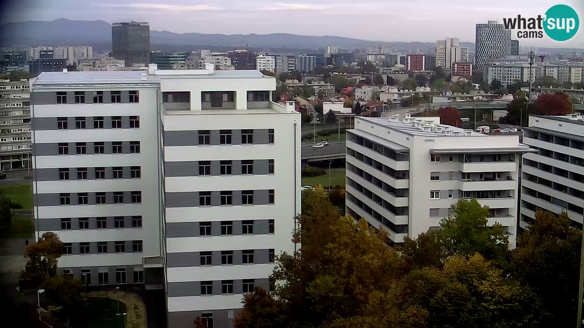 Rotonda en vivo que cruza Slavonska y Marin Držić Avenue en Zagreb webcam