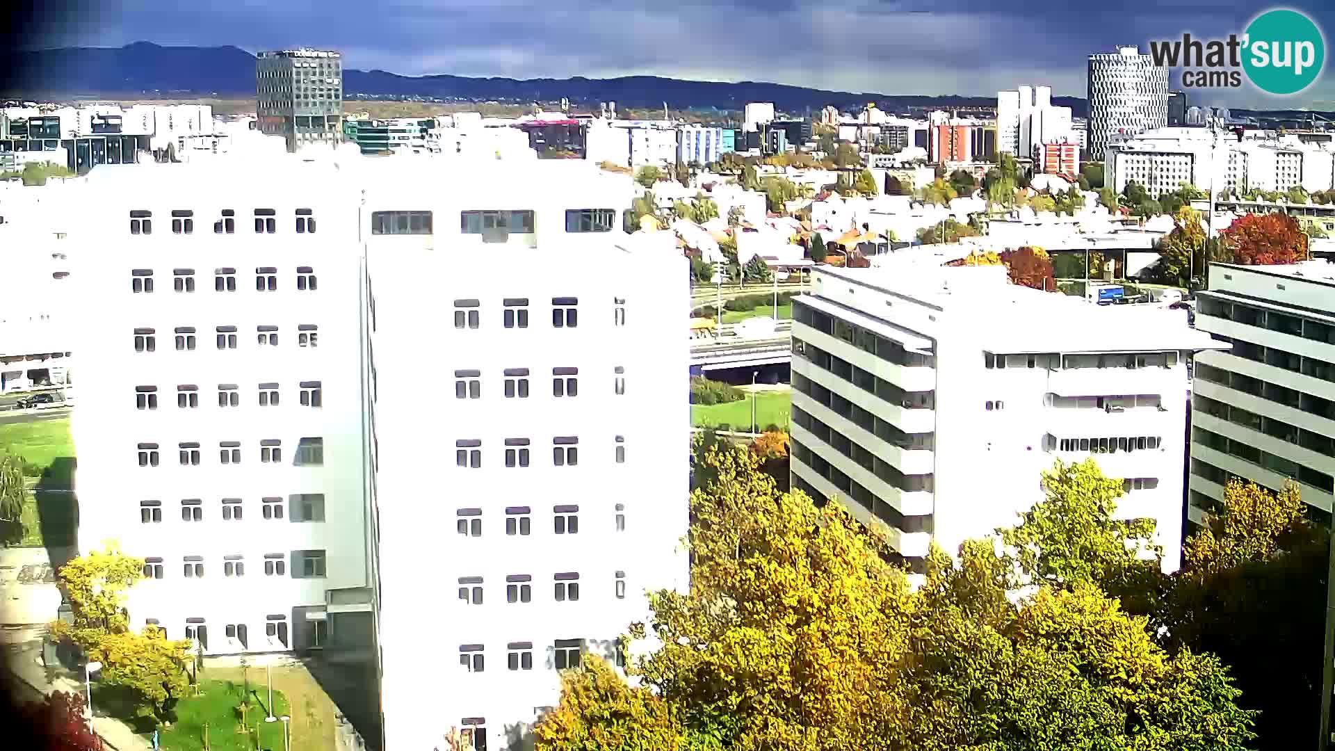Rotonda en vivo que cruza Slavonska y Marin Držić Avenue en Zagreb webcam