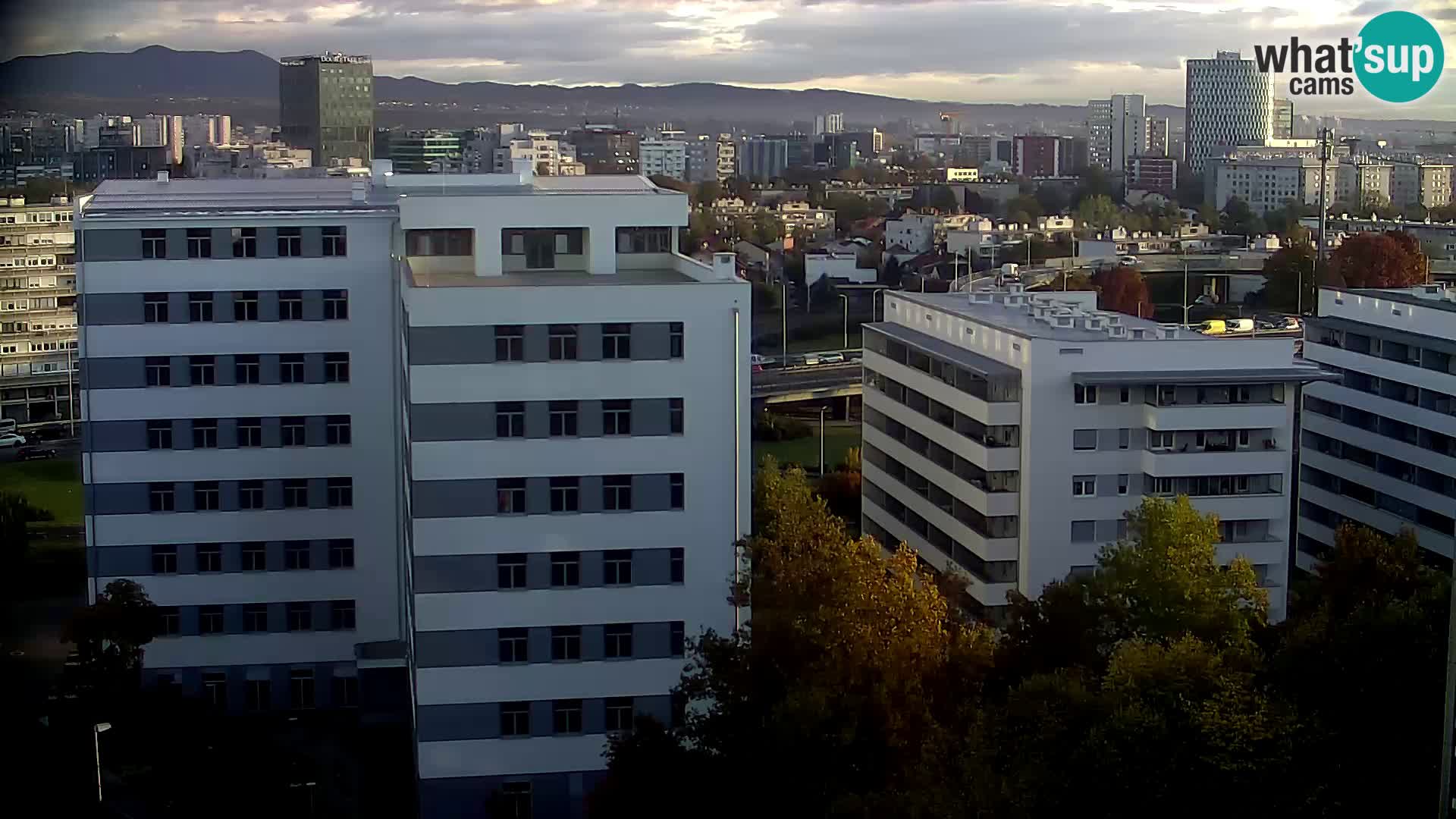 Rotonda en vivo que cruza Slavonska y Marin Držić Avenue en Zagreb webcam