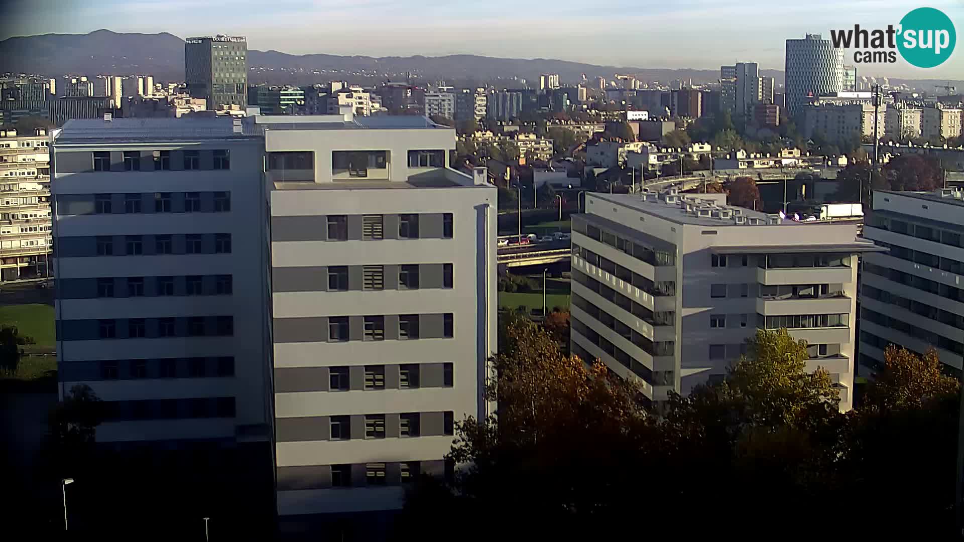 Rotonda en vivo que cruza Slavonska y Marin Držić Avenue en Zagreb webcam