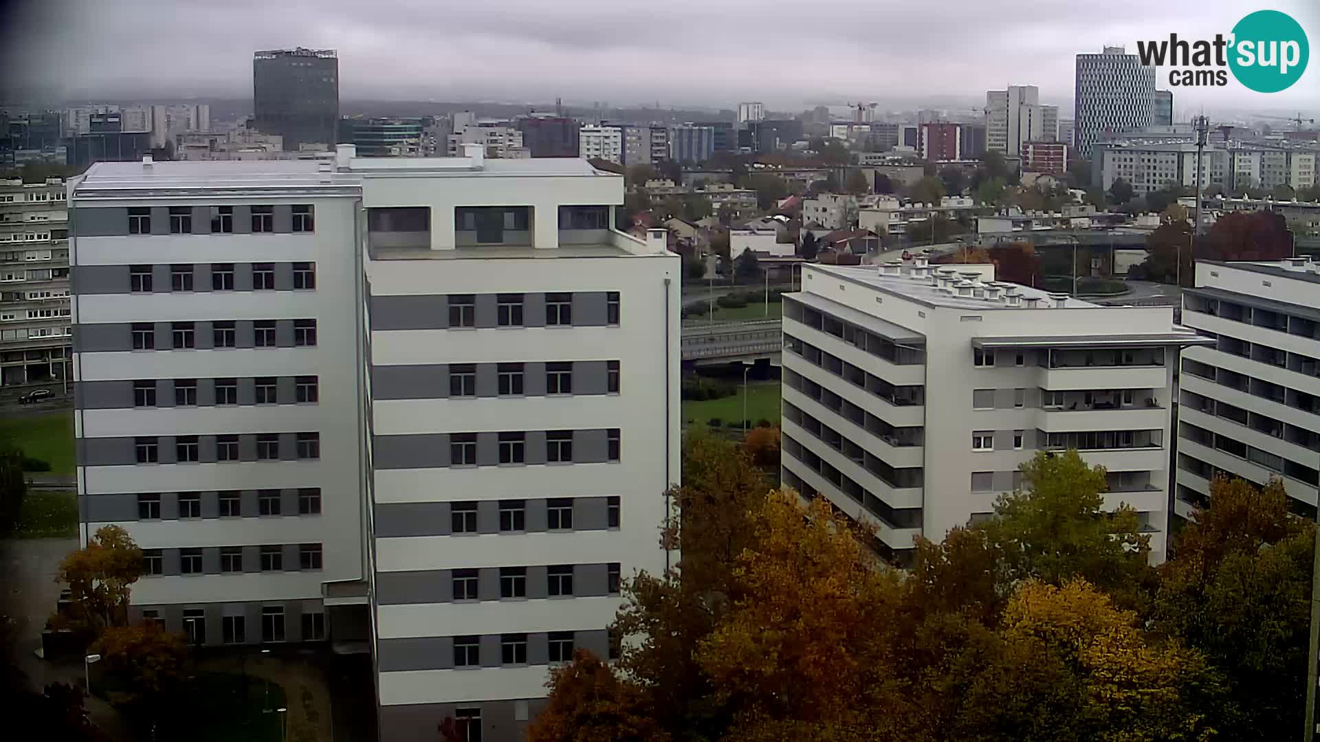 Rotonda en vivo que cruza Slavonska y Marin Držić Avenue en Zagreb webcam