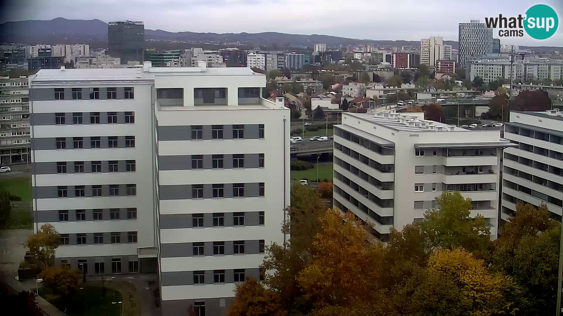 Rond-point en direct traversant les avenues Slavonska et Marin Držić à Zagreb webcam