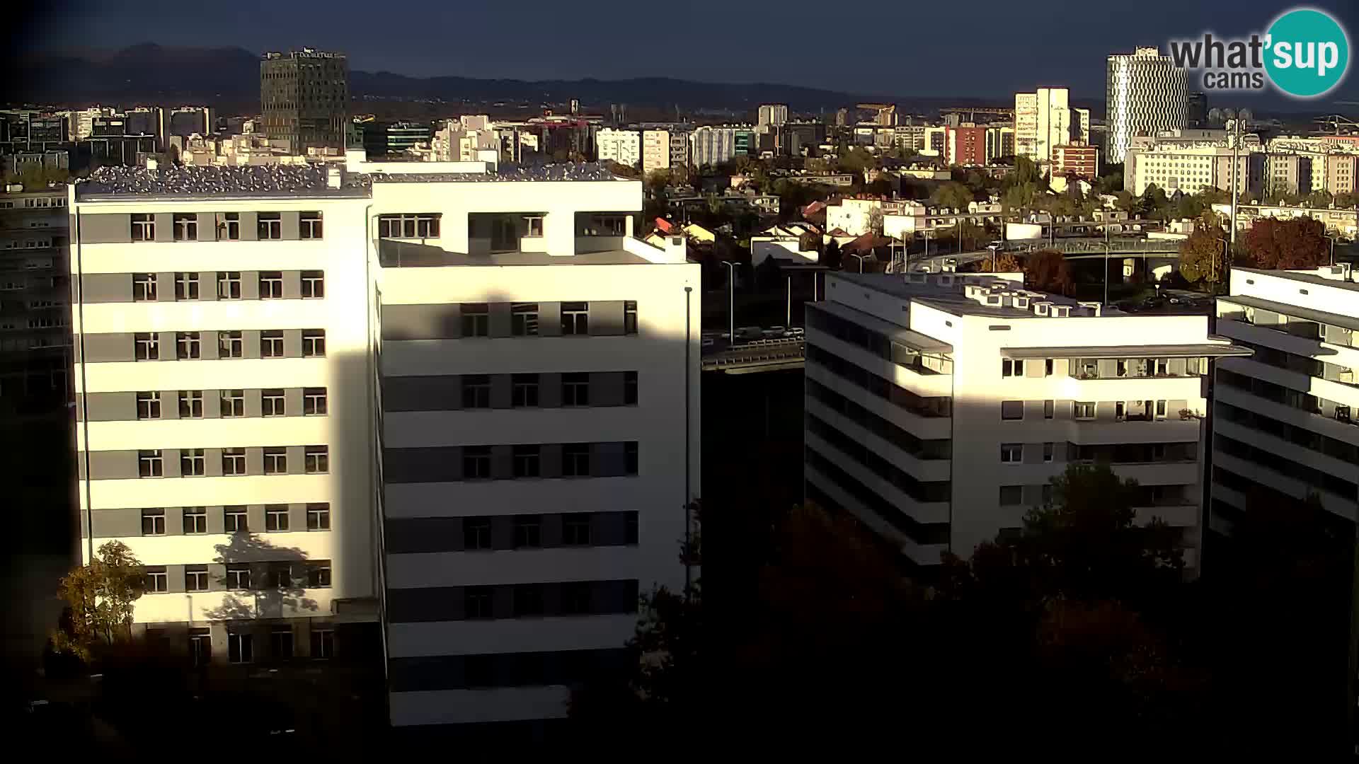 Rotonda en vivo que cruza Slavonska y Marin Držić Avenue en Zagreb webcam