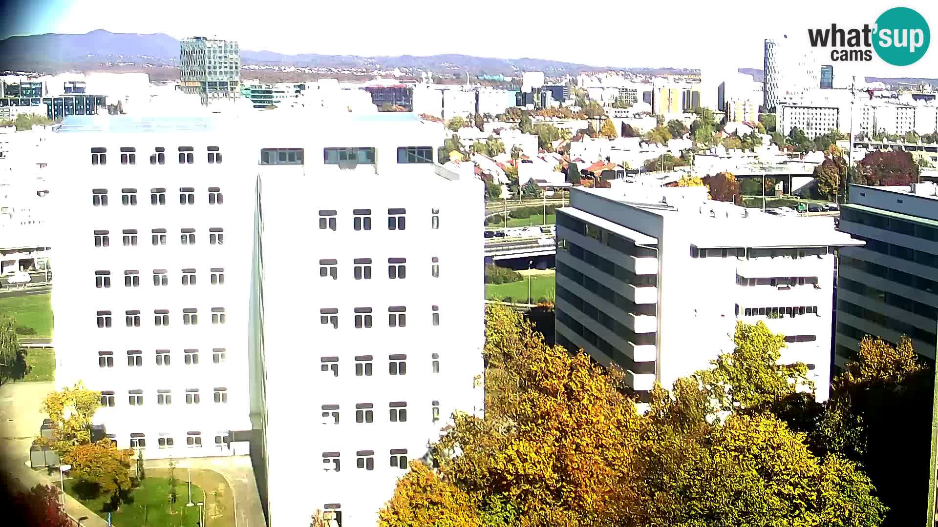 Rond-point en direct traversant les avenues Slavonska et Marin Držić à Zagreb webcam