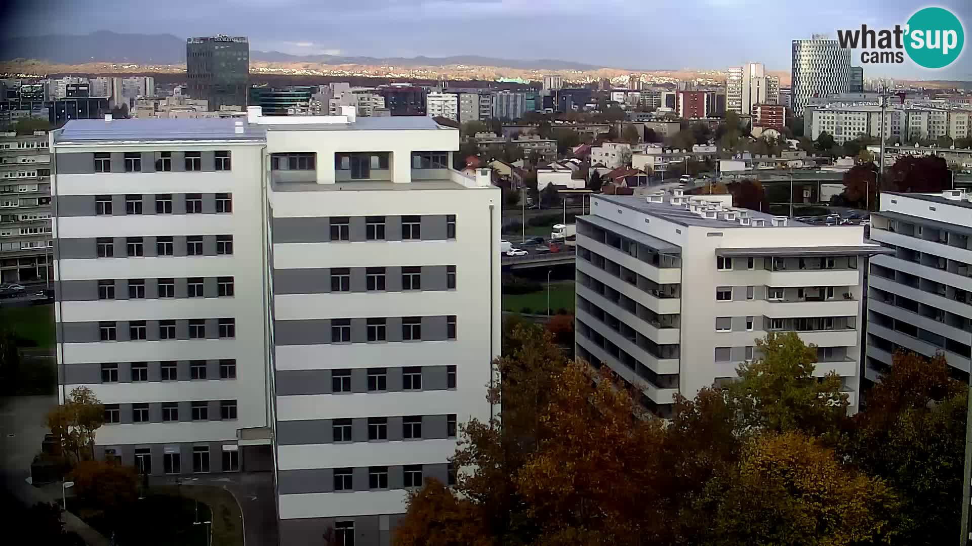 Rotonda en vivo que cruza Slavonska y Marin Držić Avenue en Zagreb webcam