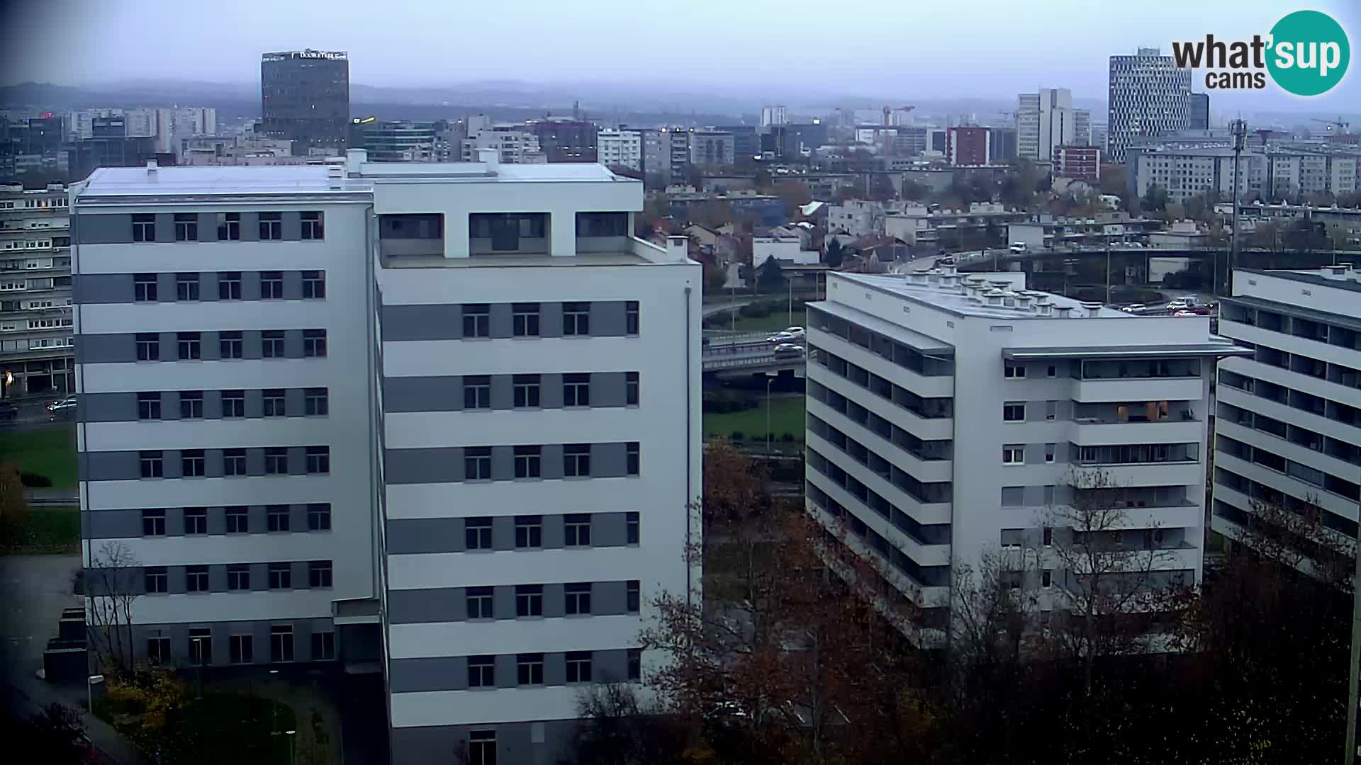Rotonda en vivo que cruza Slavonska y Marin Držić Avenue en Zagreb webcam